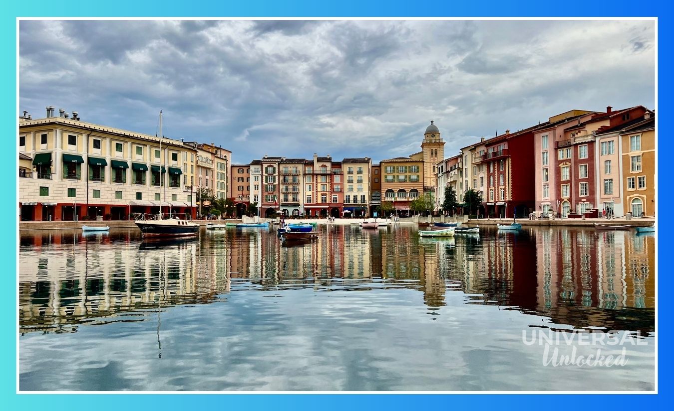 image header the Portofino bay section of the history of universal orlando resort