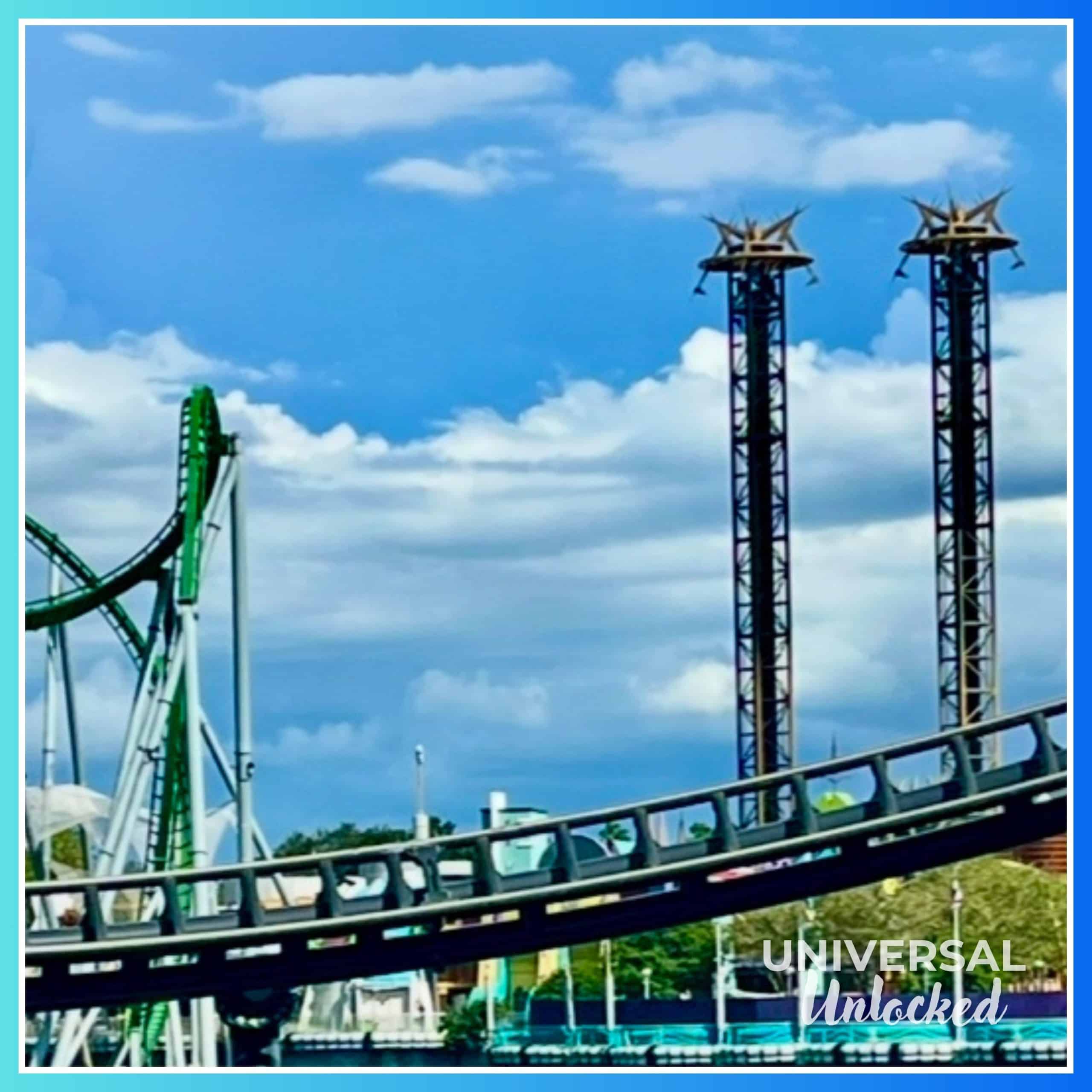 Doctor Doom towers in Marvel Super Hero Island at Islands of Adventure