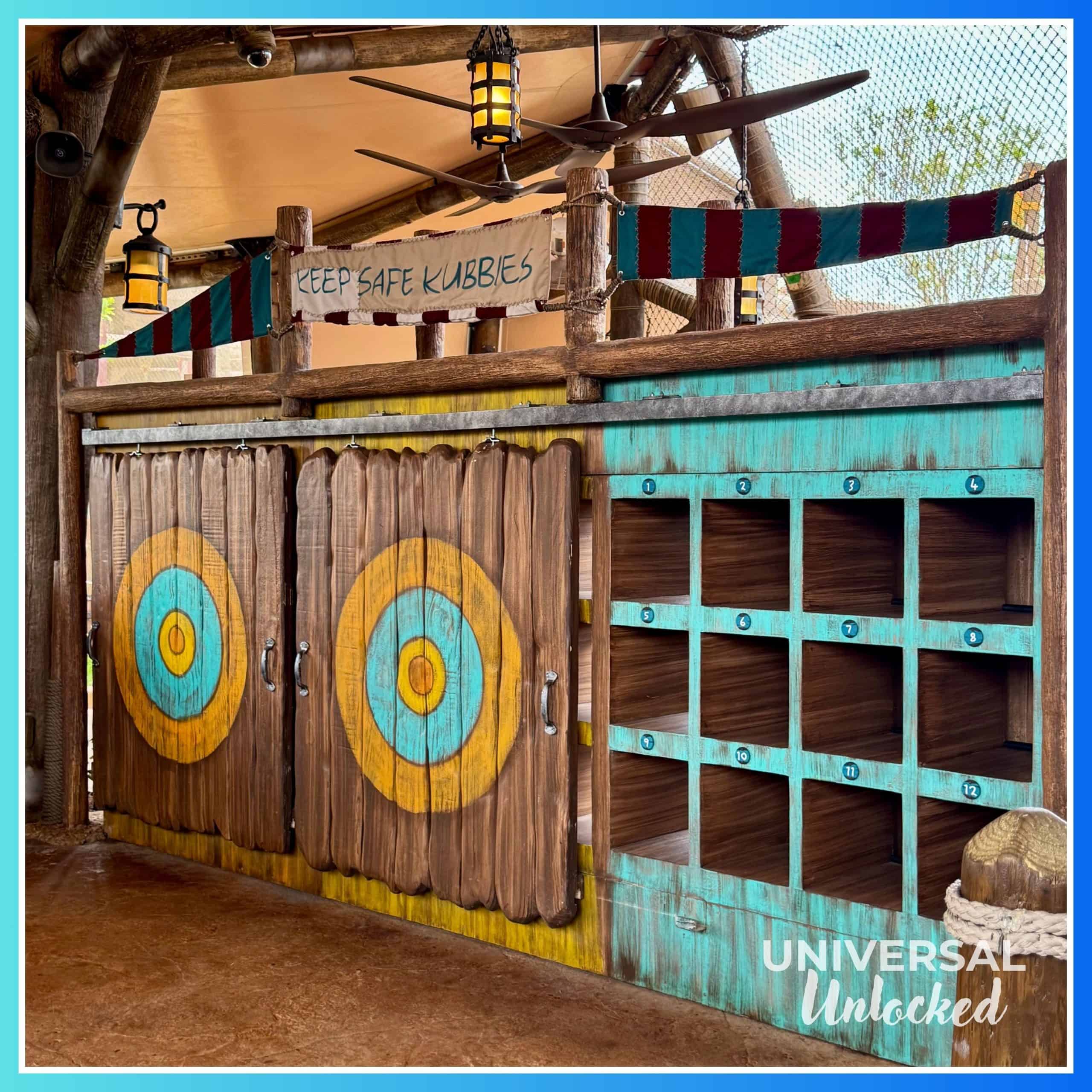 Ride lockers at Dragon Racer's Rally in the Isle of Berk