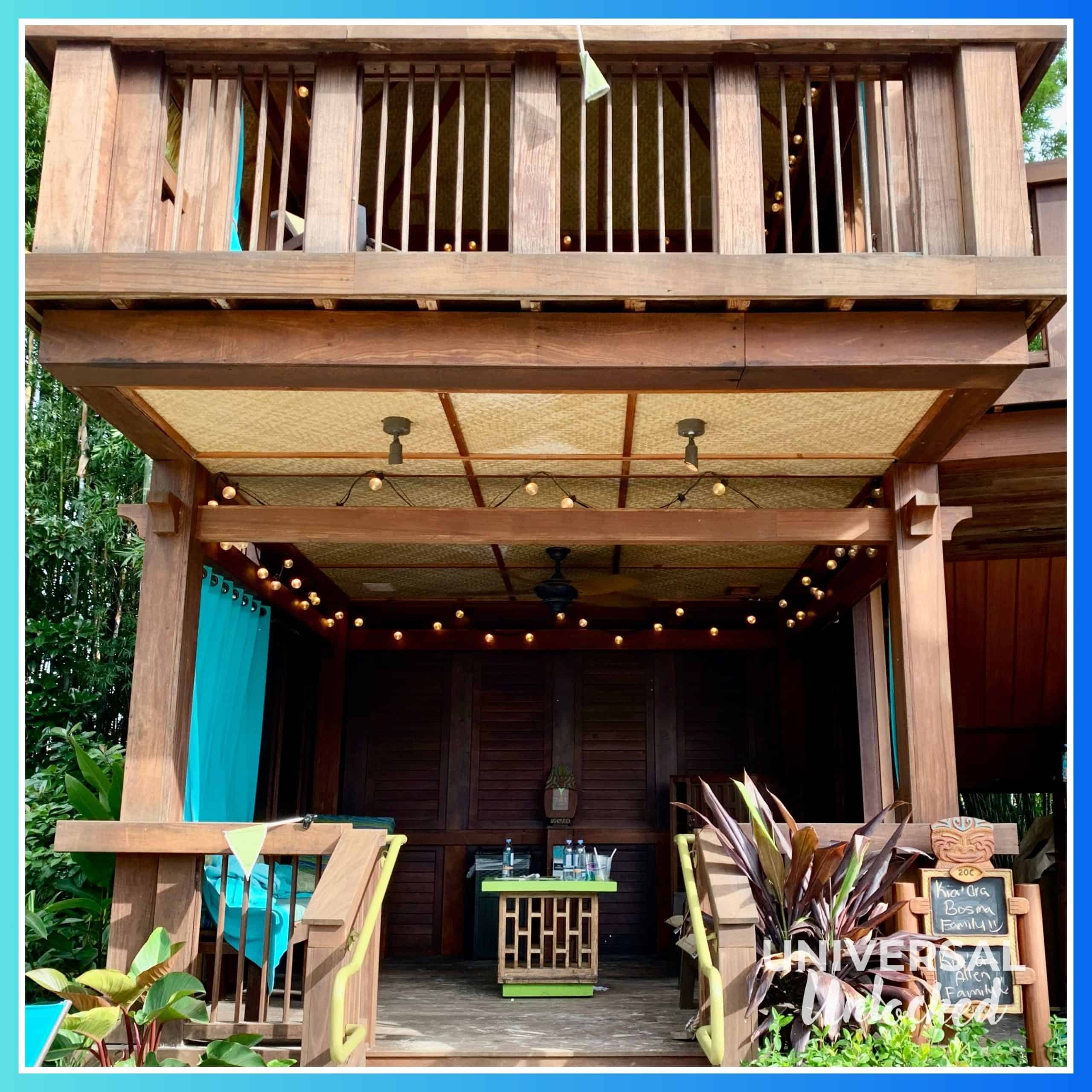 Private family cabana at the Volcano Bay water park