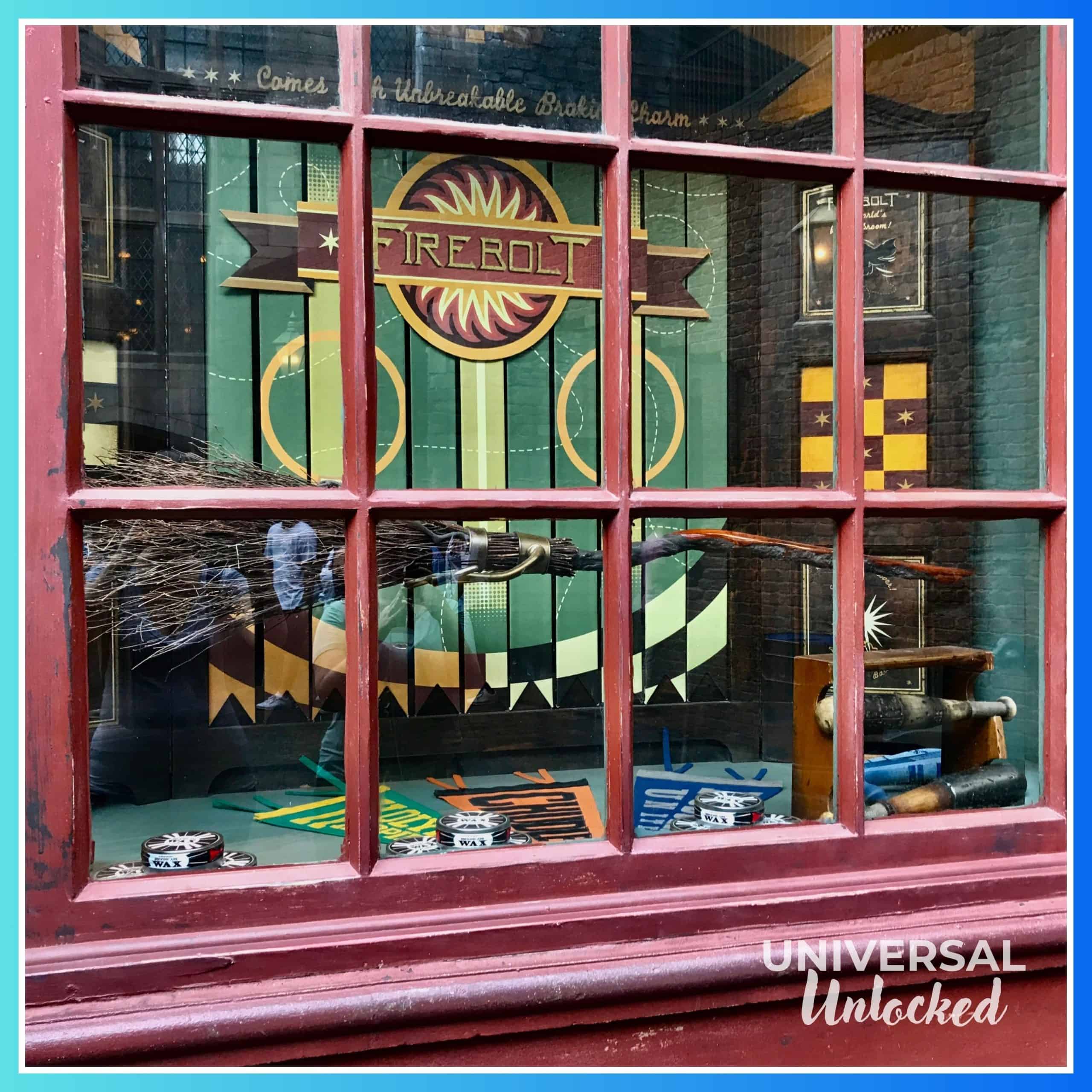 Quality Quidditch Supplies product window in The Wizarding World of Harry Potter™ – Diagon Alley™ at Universal Studios Florida