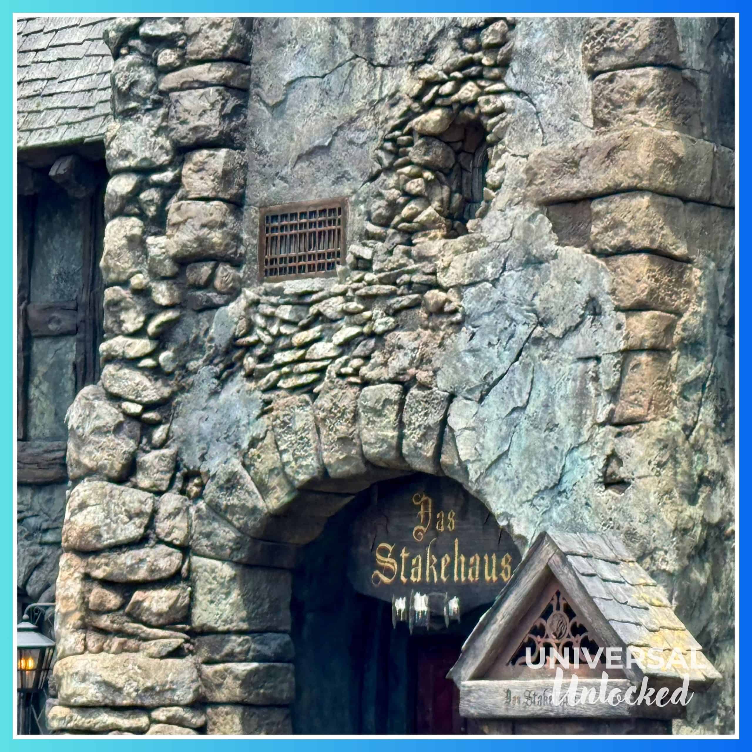 Entrance to Das Steakhouse in Dark Universe at EPIC Universe for the Universal Unlocked gluten free at epic universe travel guide
