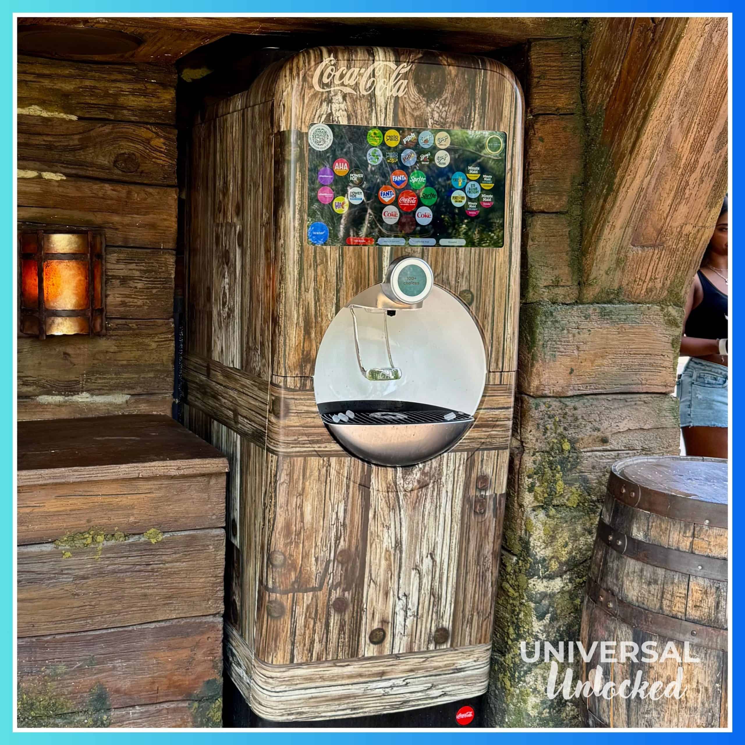 Coke Freestyle machine at DeLacey Cottage in Dark Universe at EPIC Universe