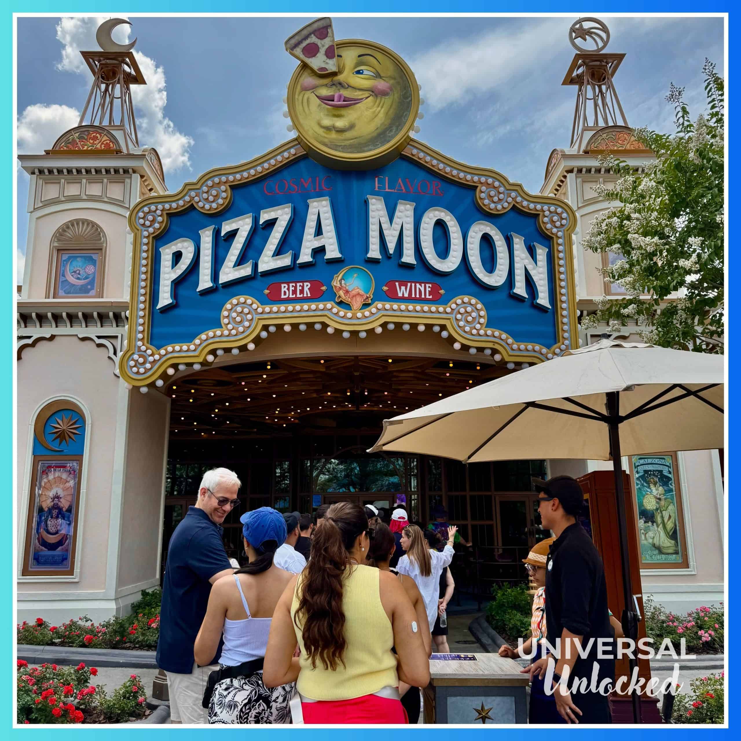 Pizza Moon restaurant in Celestial Park at EPIC Universe for the Universal Unlocked gluten free at epic universe travel guide