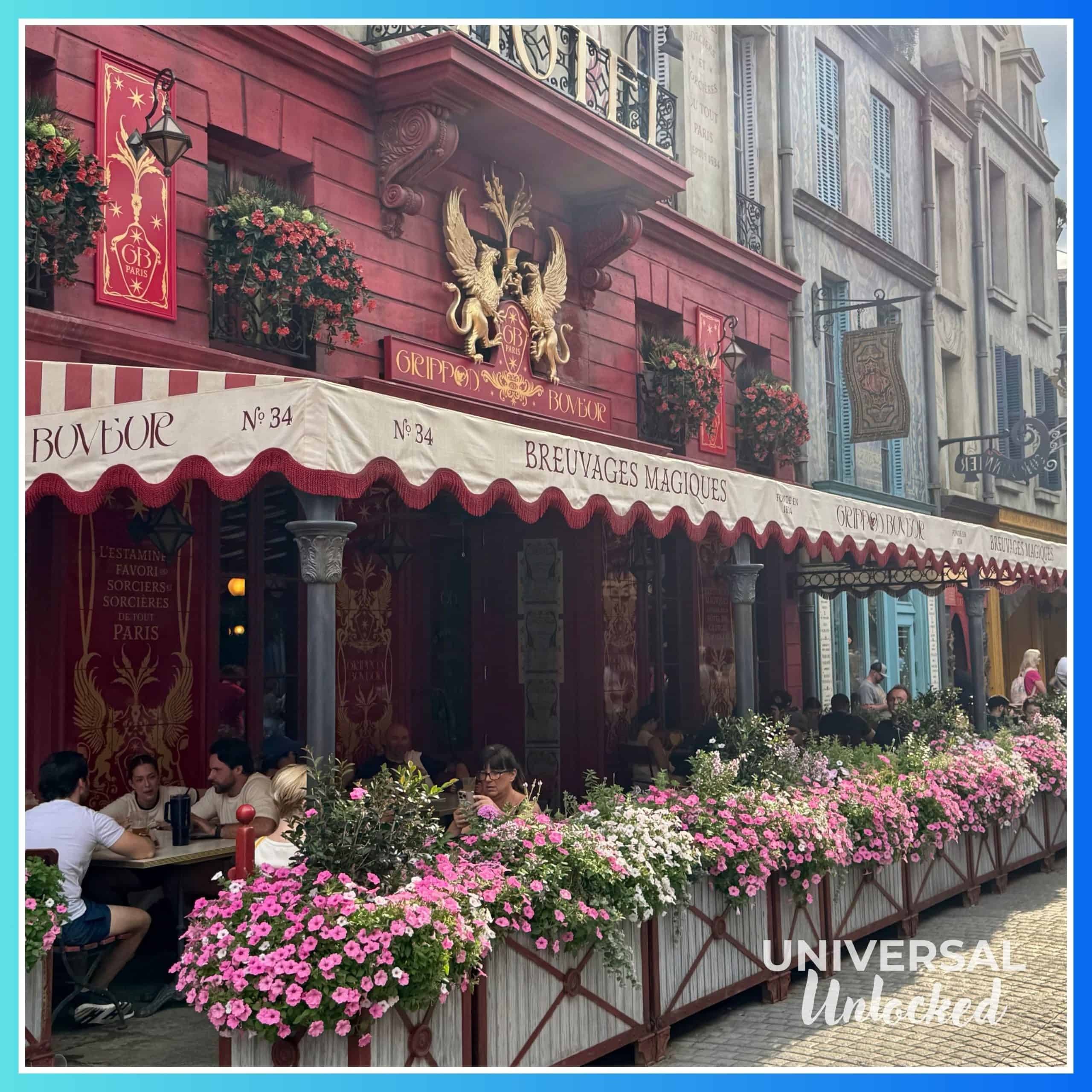 Patio at Café L’air De La Sirène™ in the Wizarding World of Harry Potter - Ministry of Magic at EPIC Universe