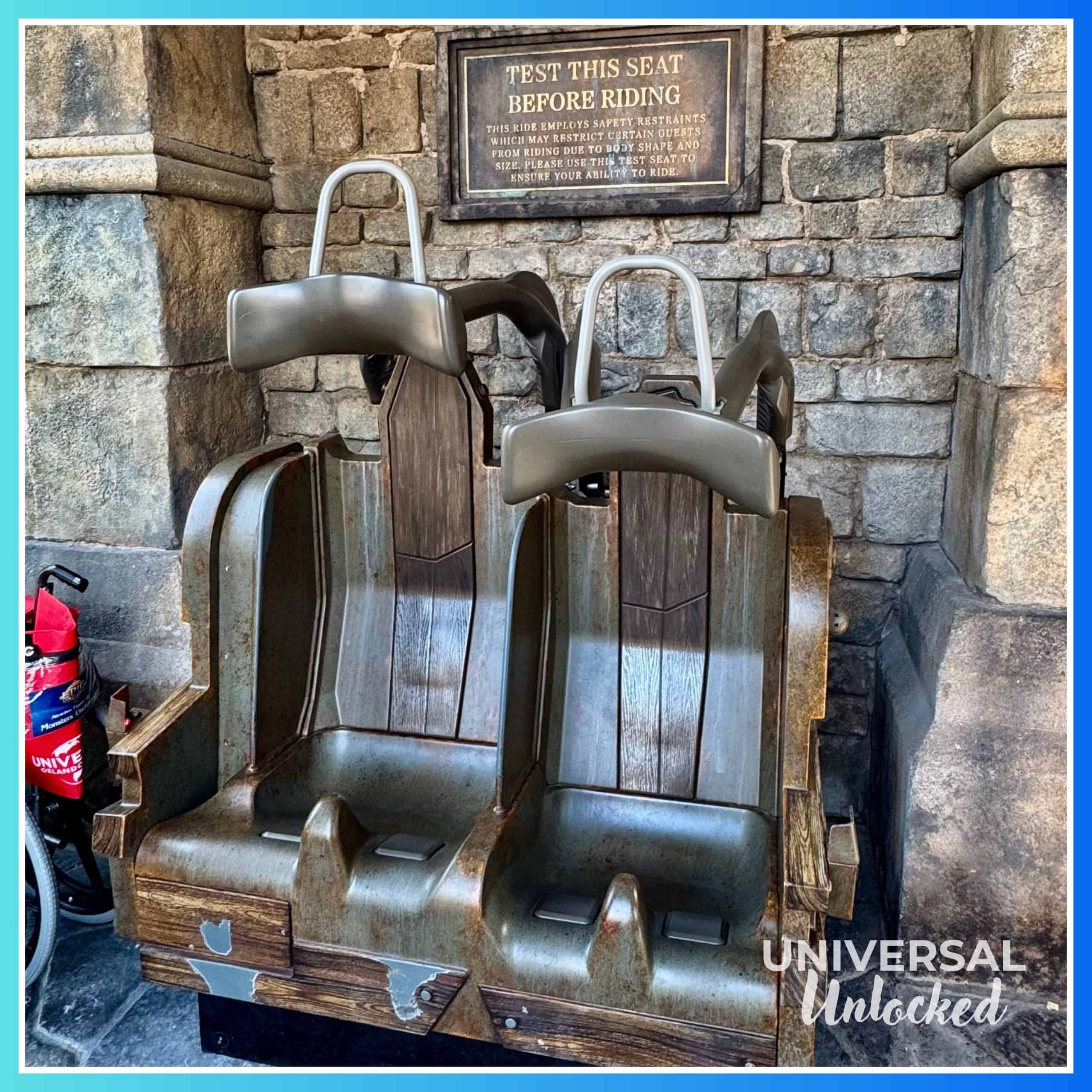 Monsters Unchained: The Frankenstein Experiment test seat in Dark Universe for the Universal Unlocked EPIC Universe Ride Rank 2025