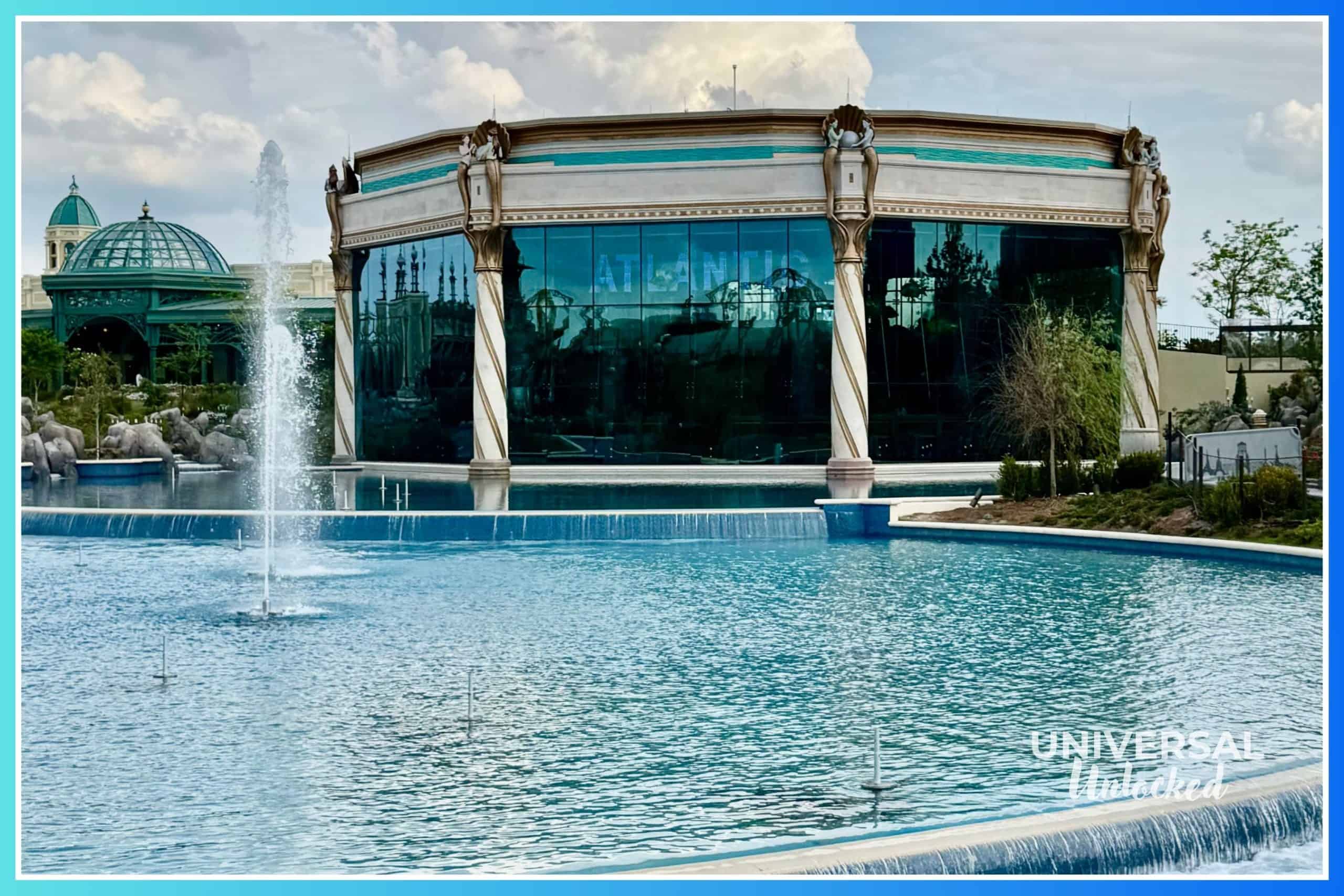 Outside the Atlantic restaurant at EPIC Universe