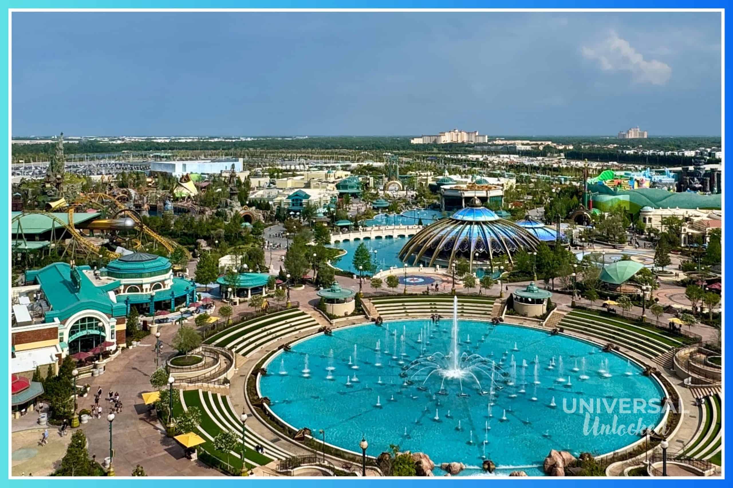 Aerial view of EPIC Universe for the Universal Unlocked EPIC Universe Ride Rank 2025