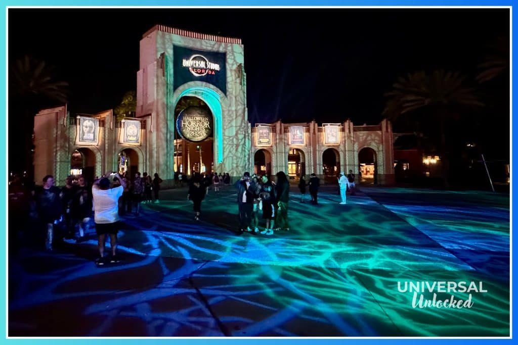 Entrance to Universal Studios Florida during Halloween Horror Nights