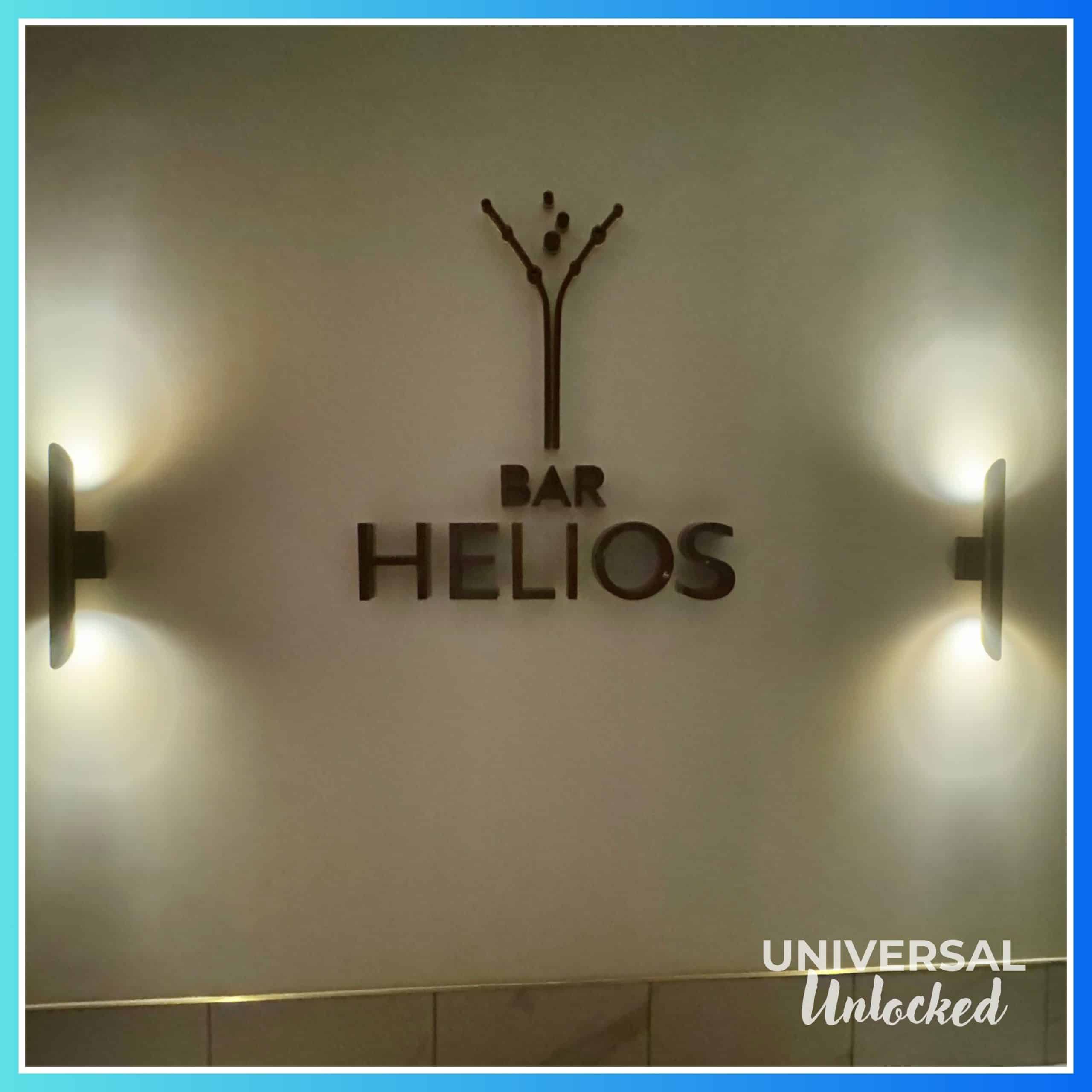Inside Bar Helios at the Helios Grand Hotel for Universal Unlocked's gluten free guide to epic universe hotels