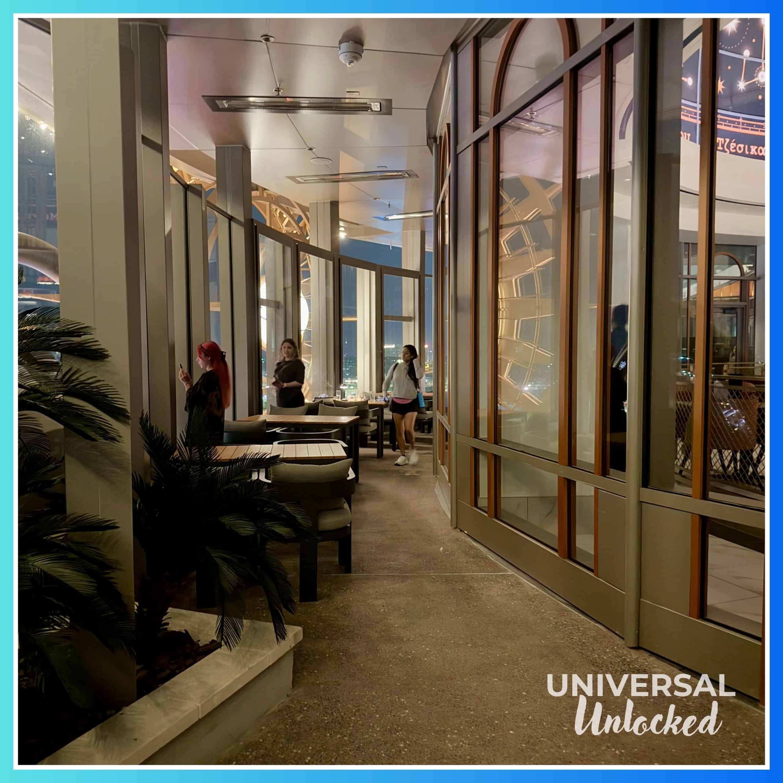 Outside Bar Helios at the Helios Grand Hotel for Universal Unlocked's gluten free guide to epic universe hotels