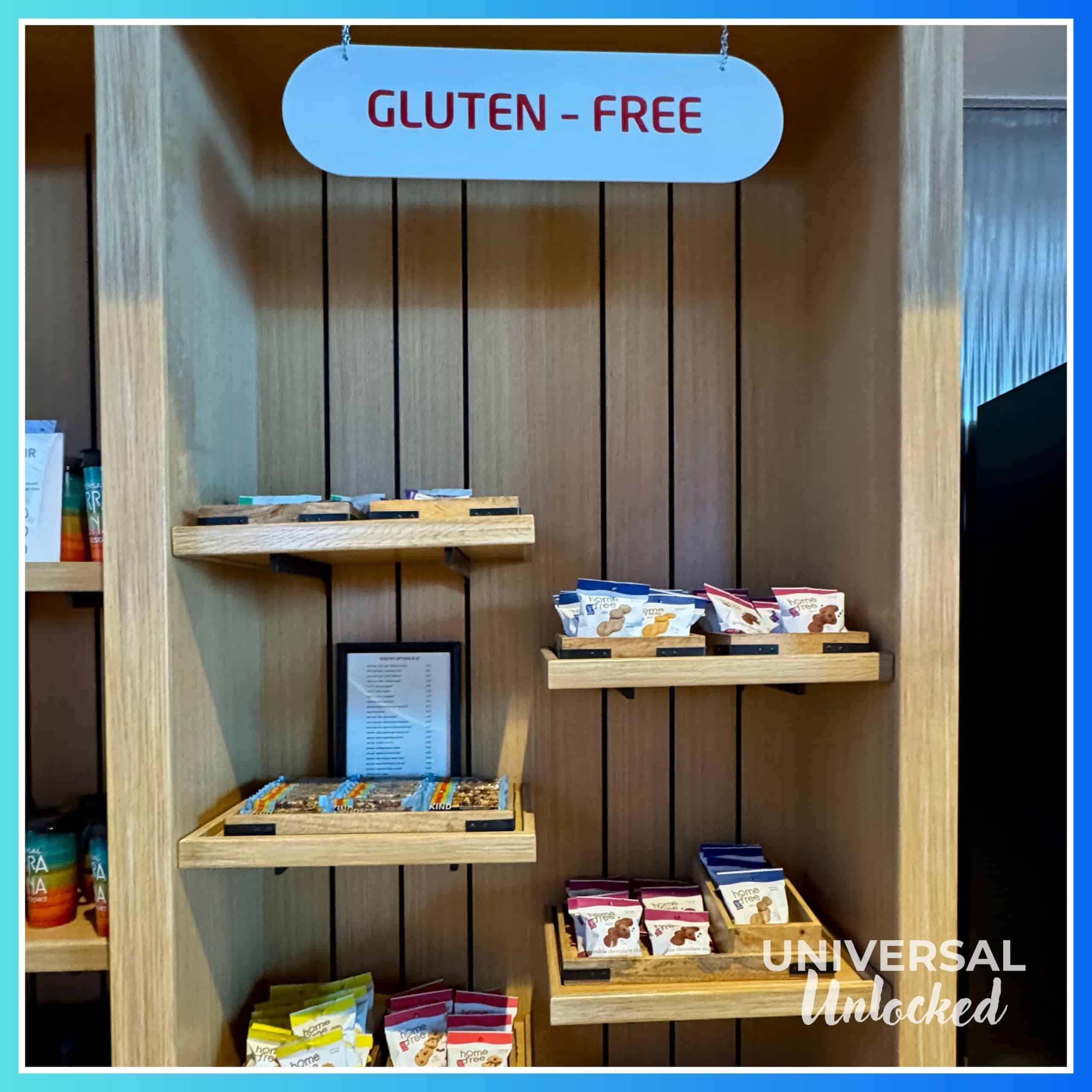 Gluten free section at the Omega Cafe & Market