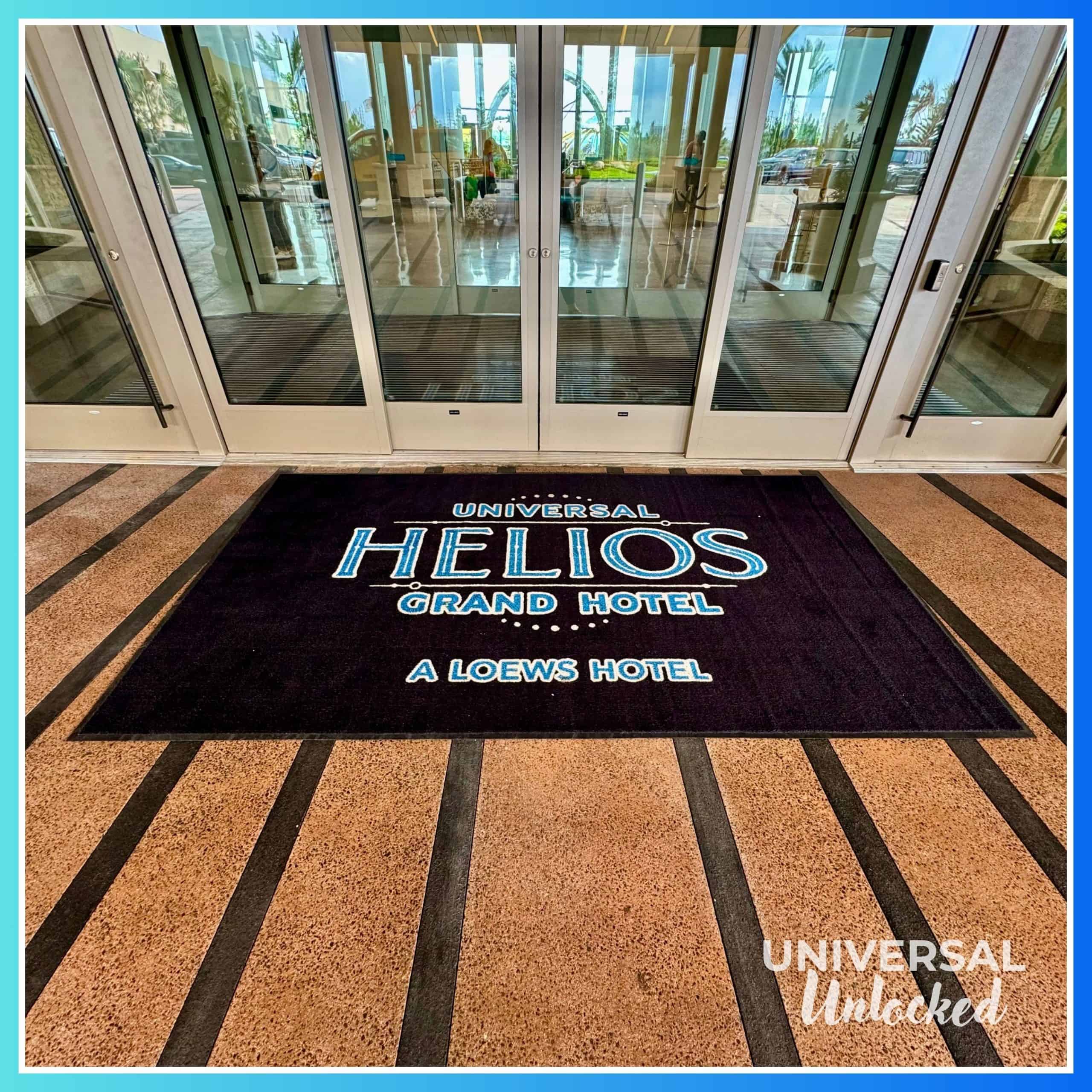 Entrance mat entering the lobby at the Helios Grand Hotel