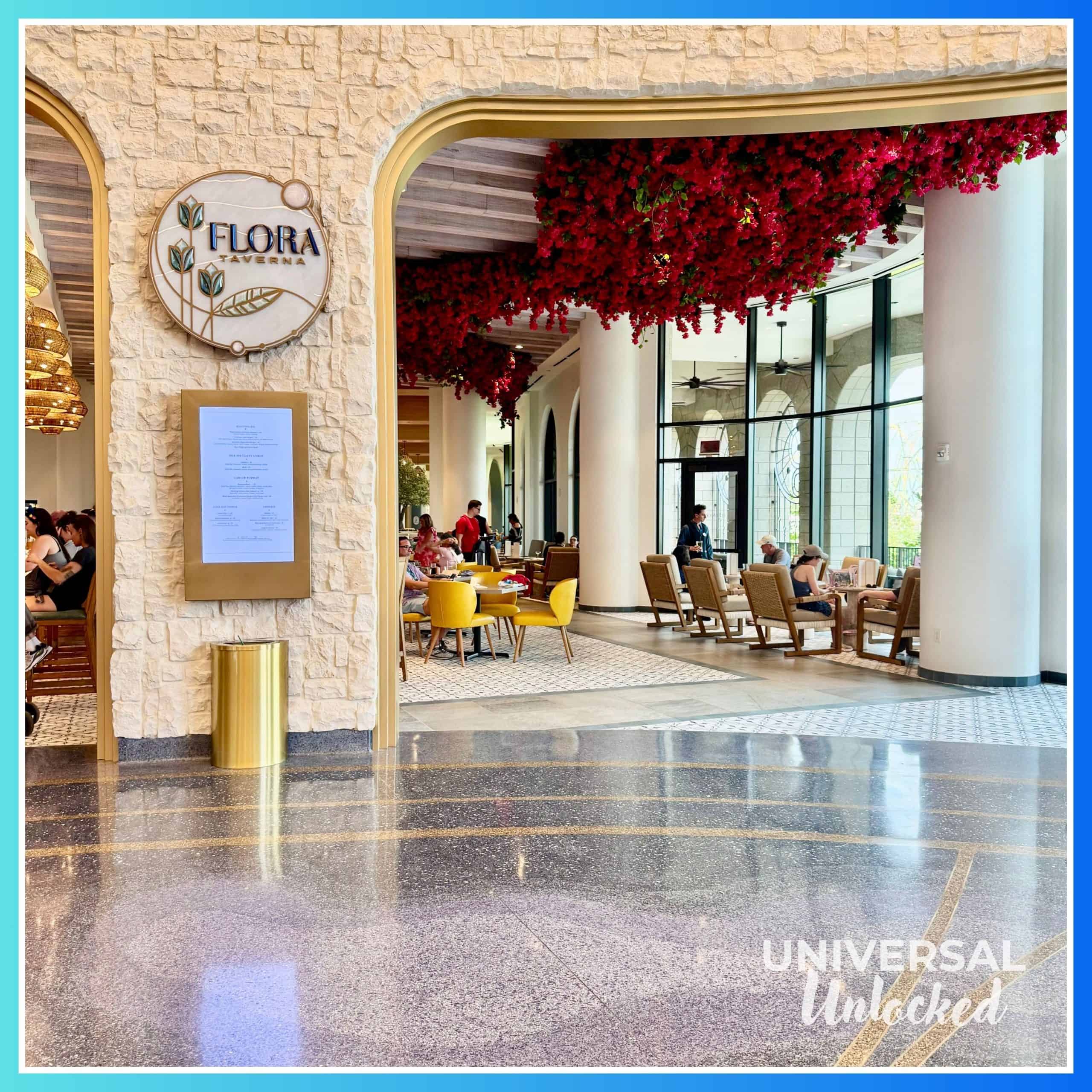 Entrance to Flora Taverna off the main lobby at the Helios Grand Hotel
