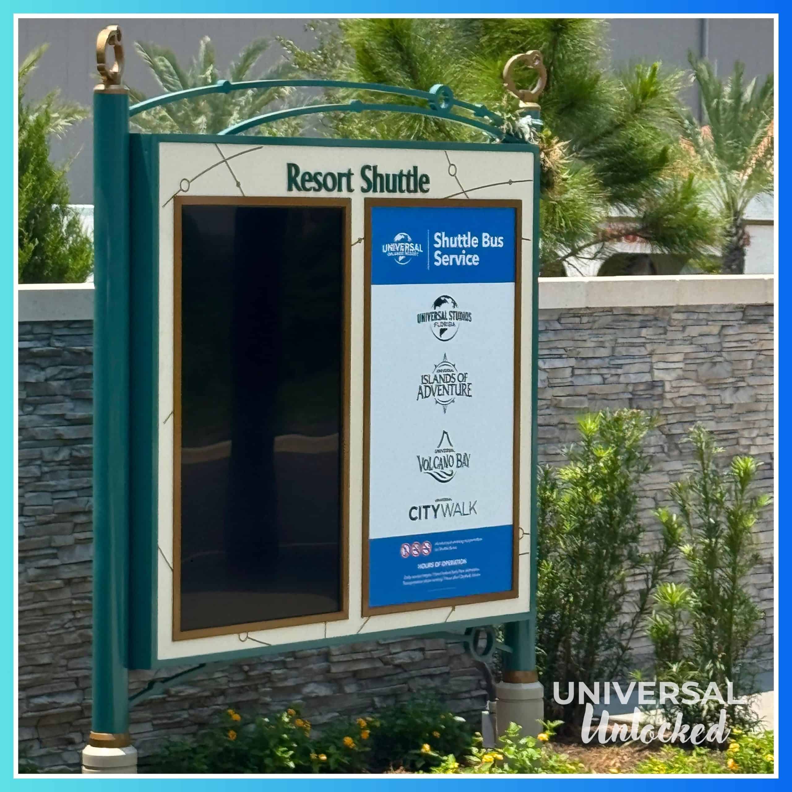 Resort shuttle bus information board