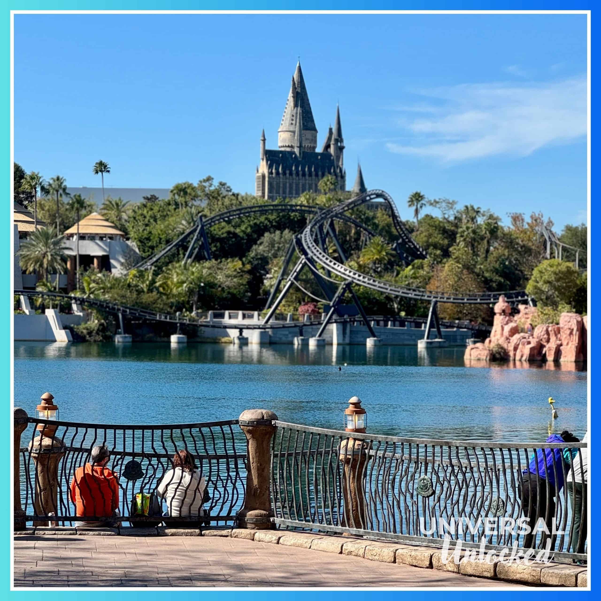 View across the lake at Islands of Adventure