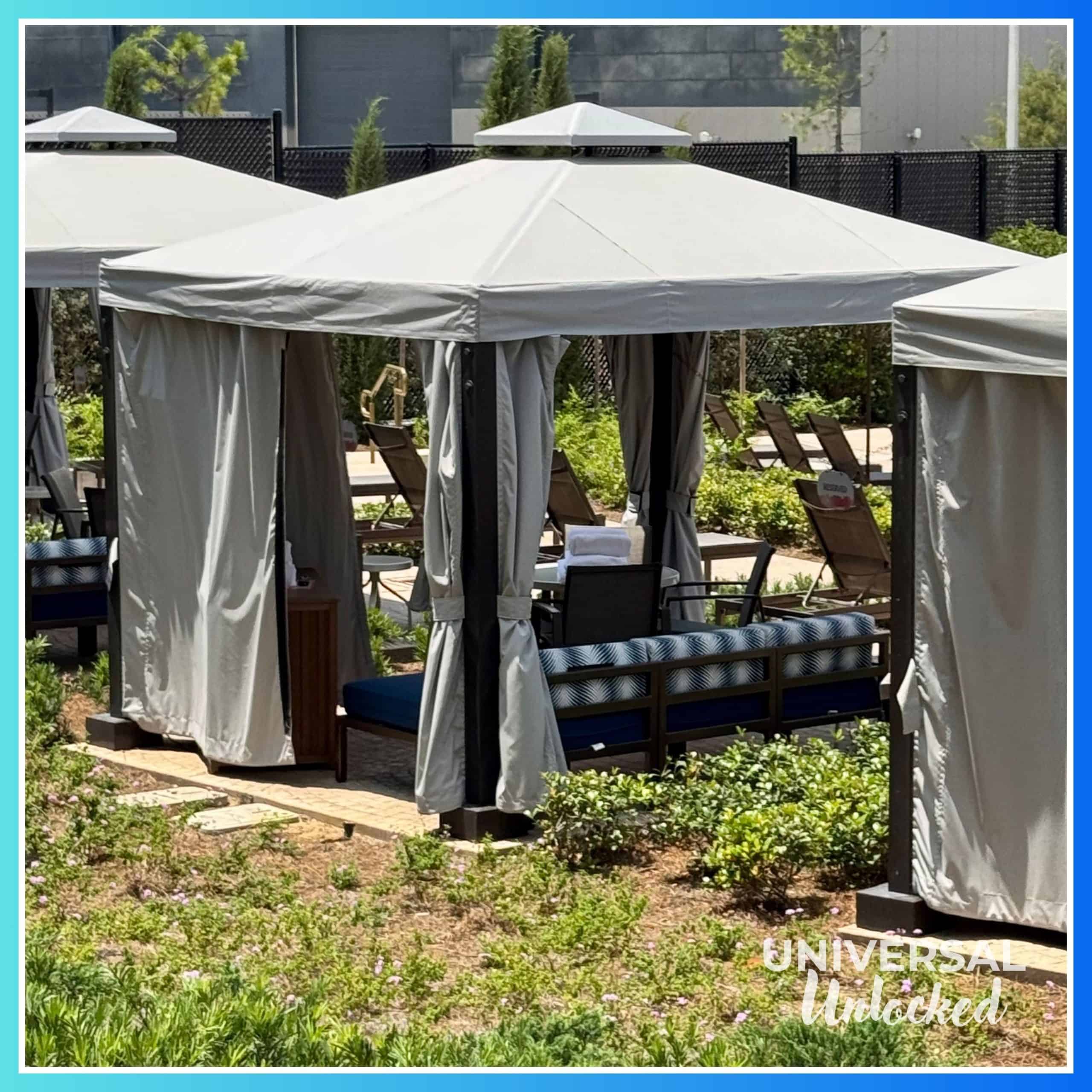 Seating at the Helios Grand Hotel pool