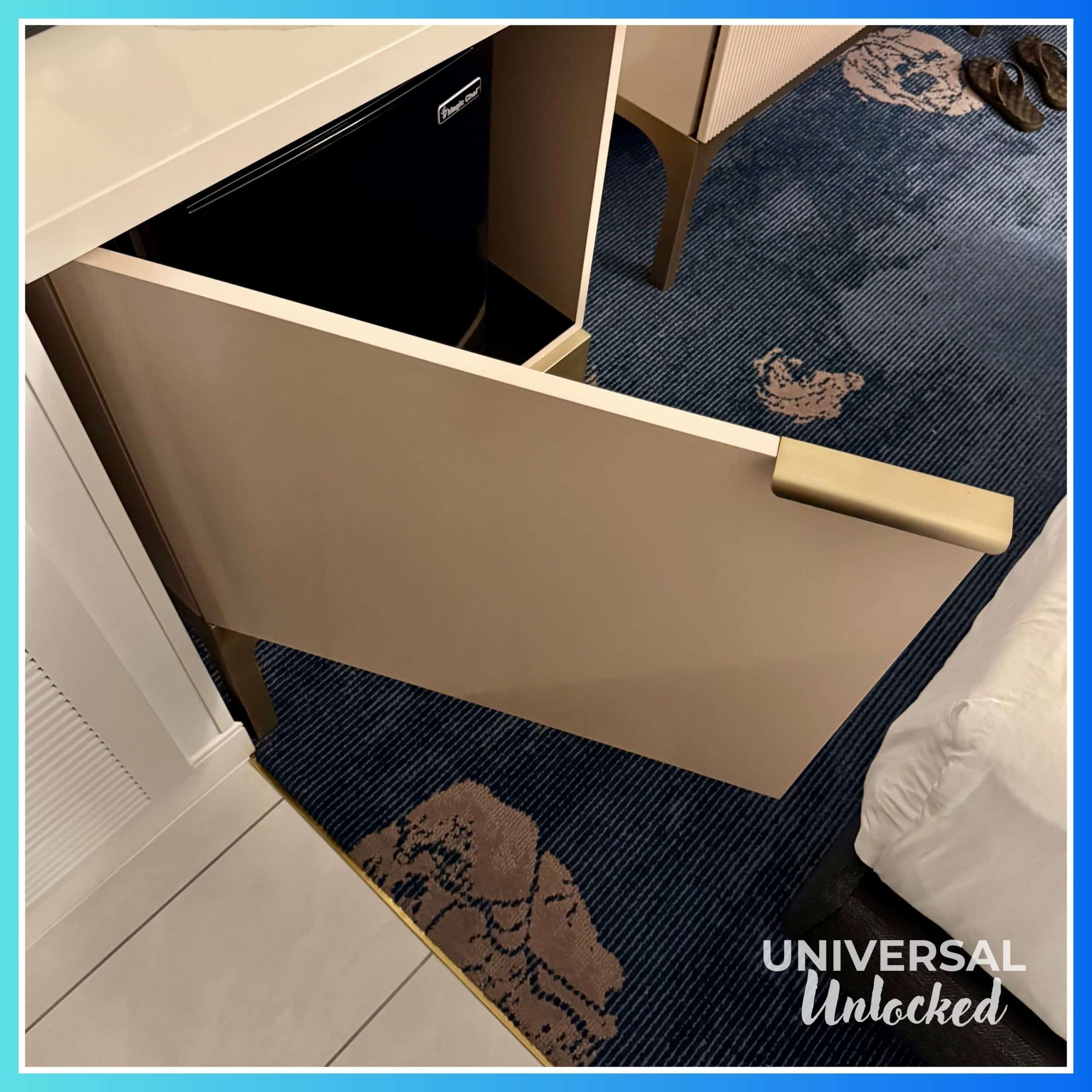 The amount of space you have (or don't have) to navigate around this "luxury hotel room"