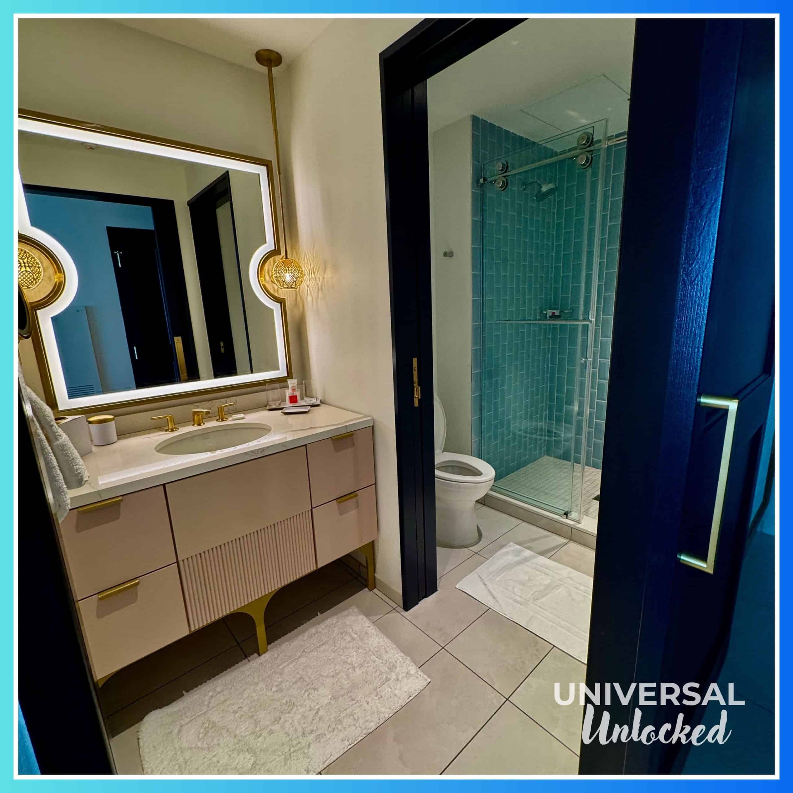 Bathroom in a standard room at the Helios Grand Hotel