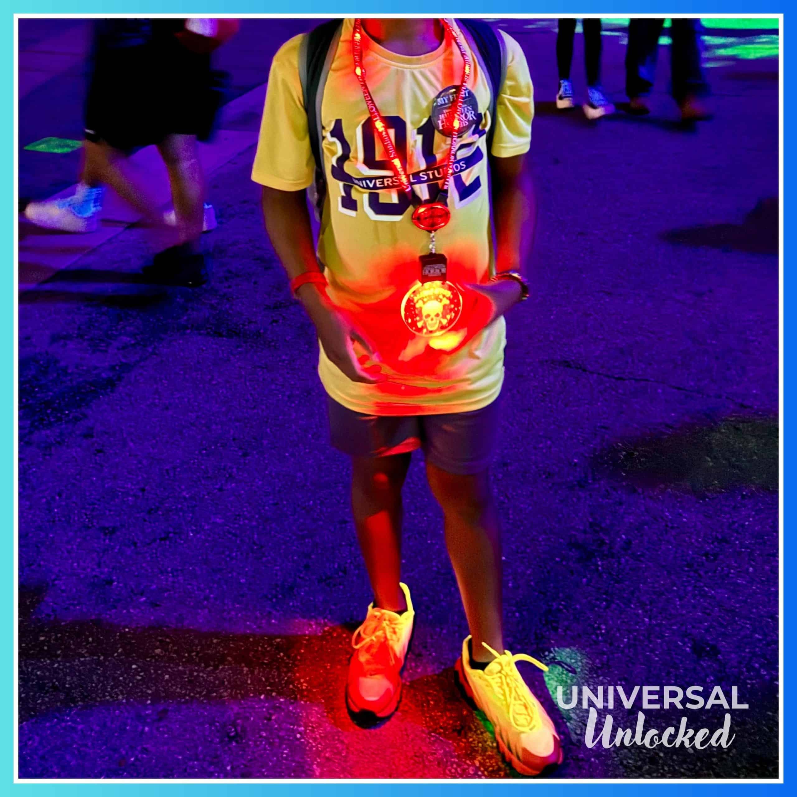 An Unlocked child wearing the new Deathly Afraid Necklace