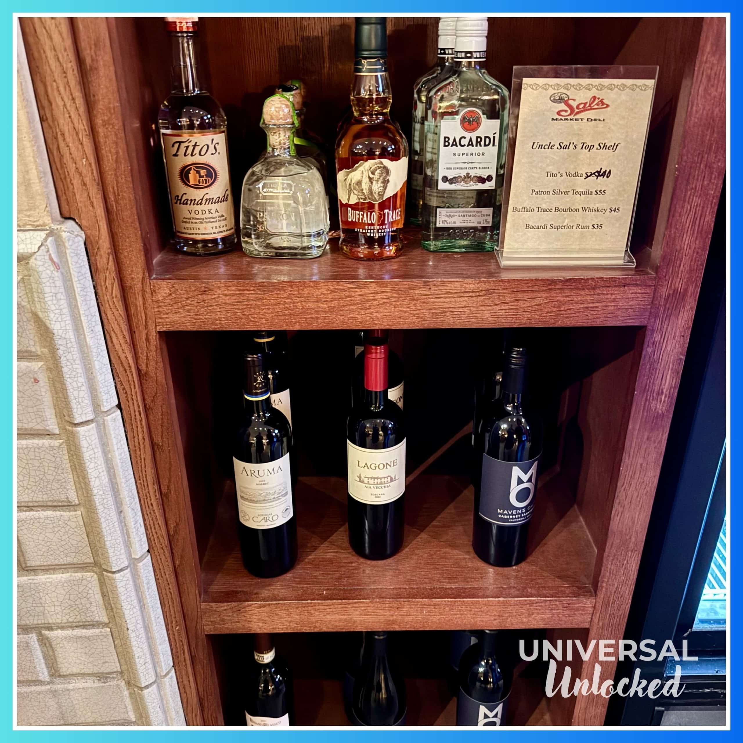 Sal's Market Deli grab and go liquor options at Loews Portofino Bay Hotel
