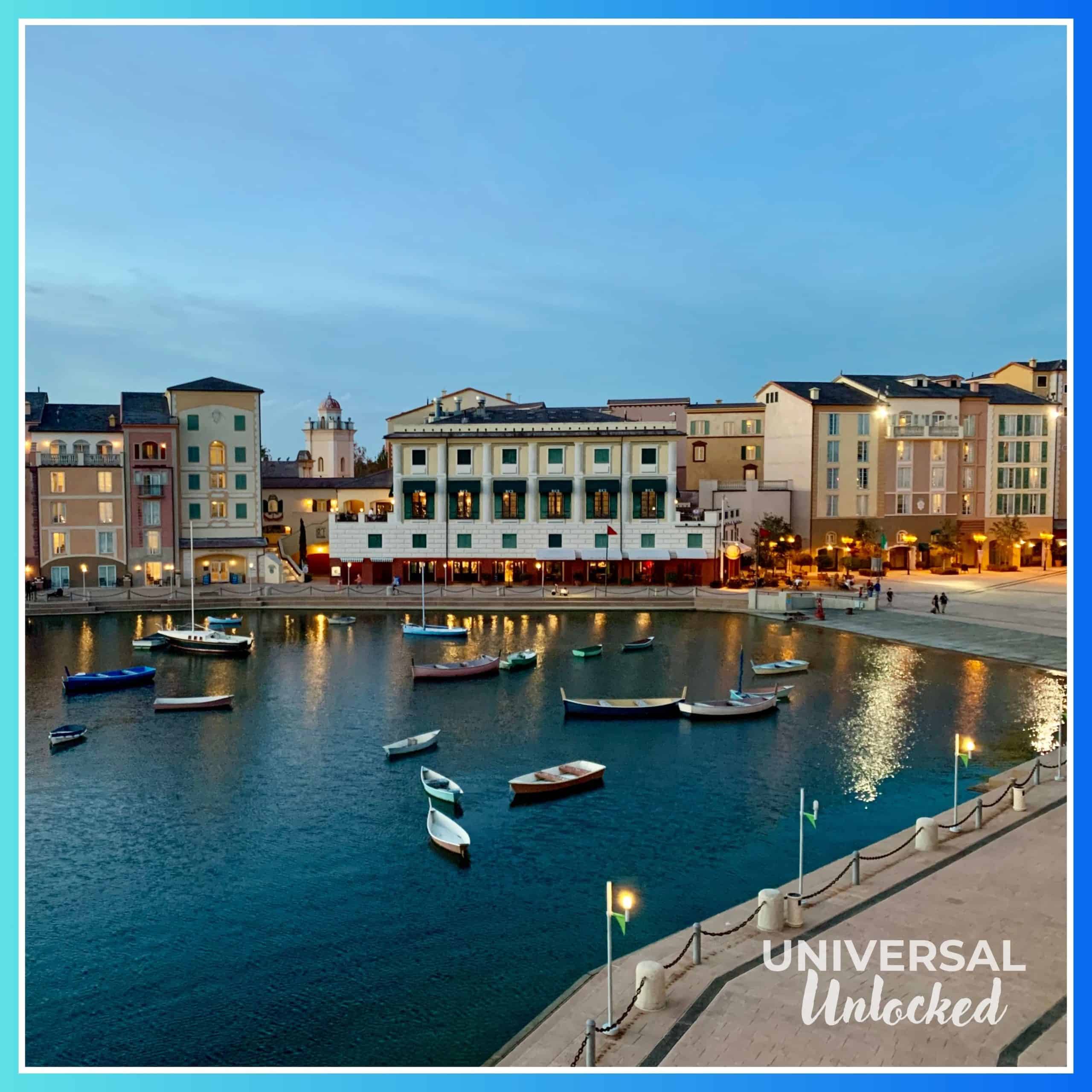 view of the bay at Portofino Bay Hotel for the Universal Unlocked Loews Portofino Bay Hotel Review