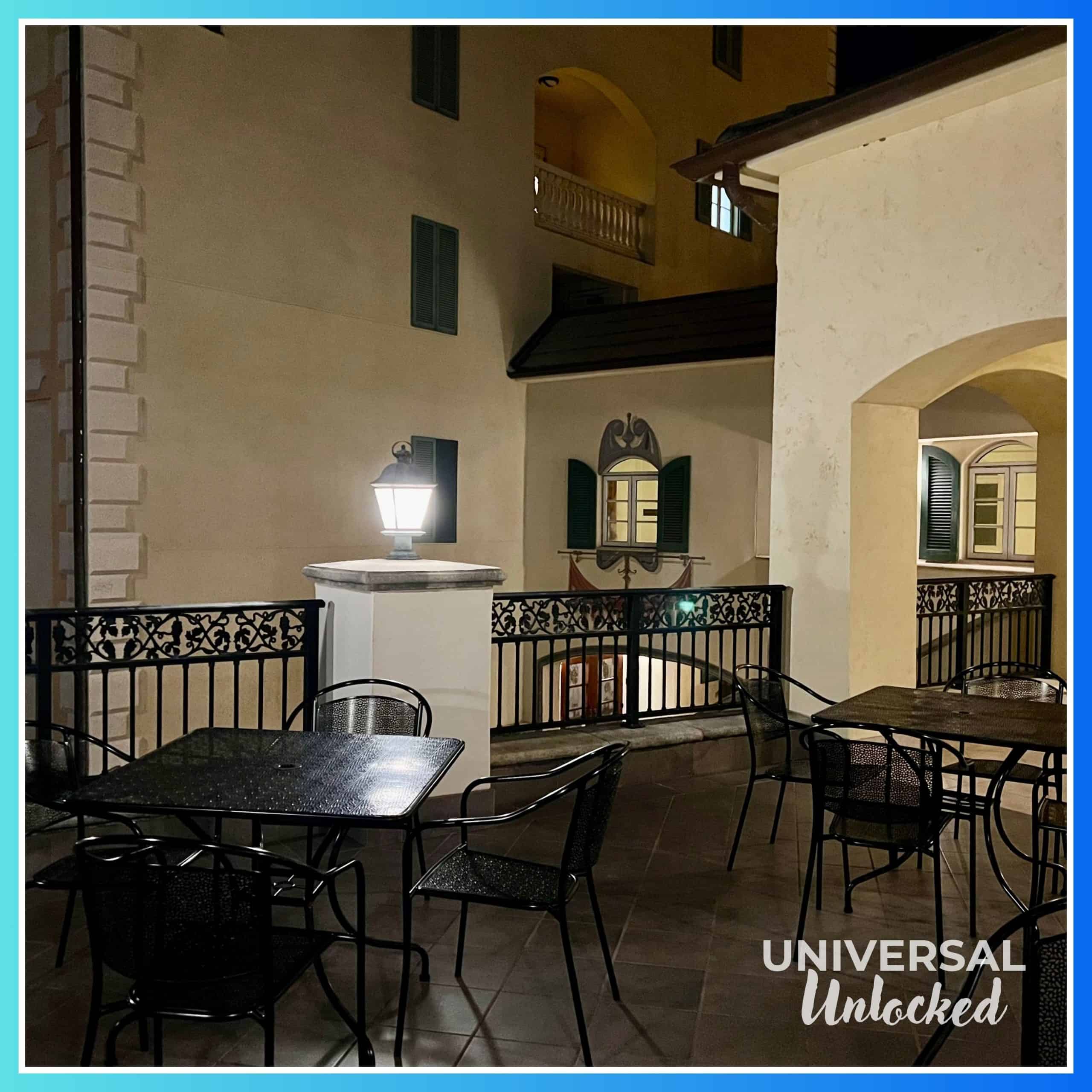 Patio at BICE Ristorante at Portofino Bay Hotel