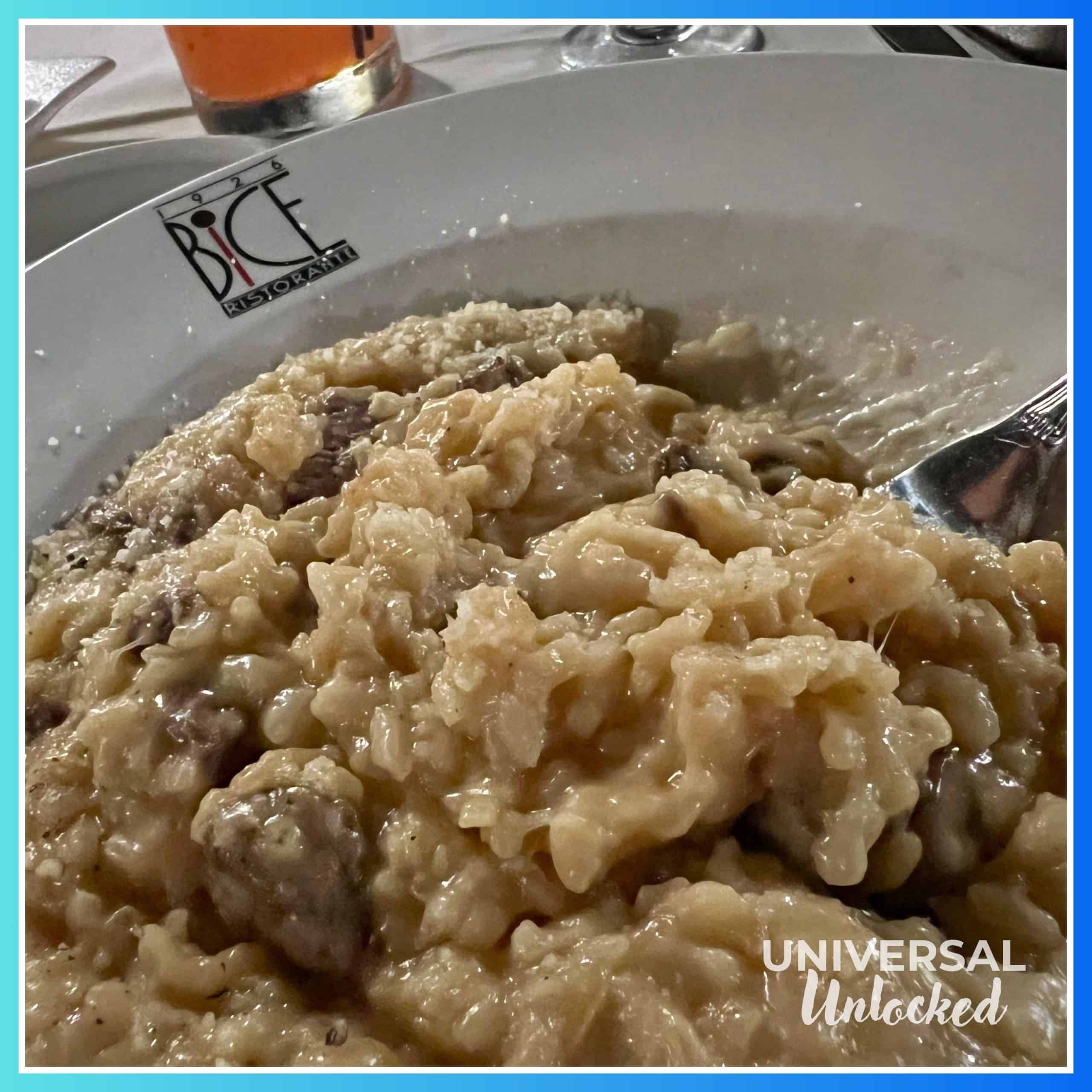 Daily risotto at BICE Ristorante at Loews Portofino Bay Hotel