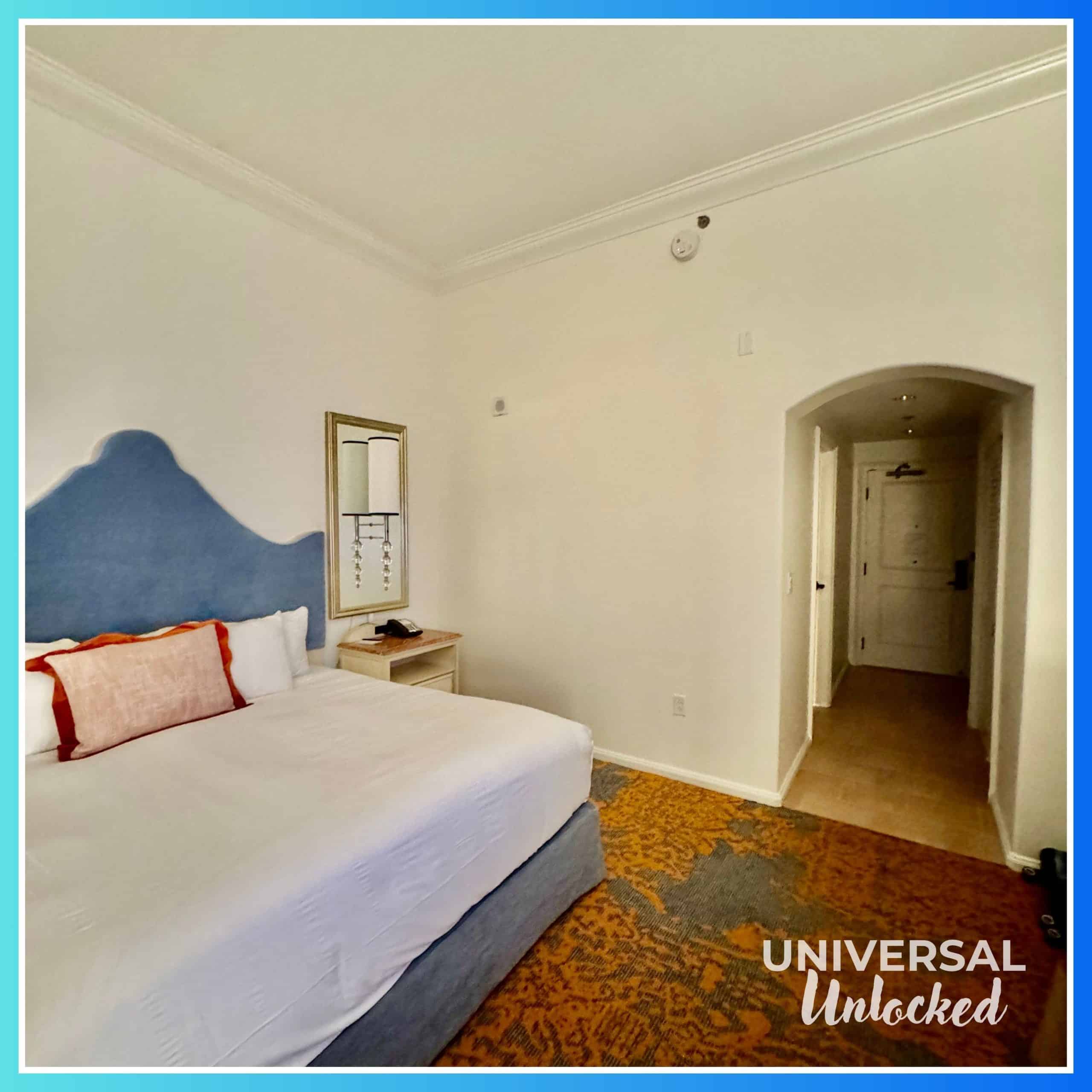 Inside a standard room at Portofino Bay Hotel