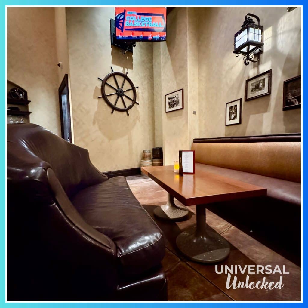 Inside seating at the Thirsty Fish Bar at Portofino Bay Hotel
