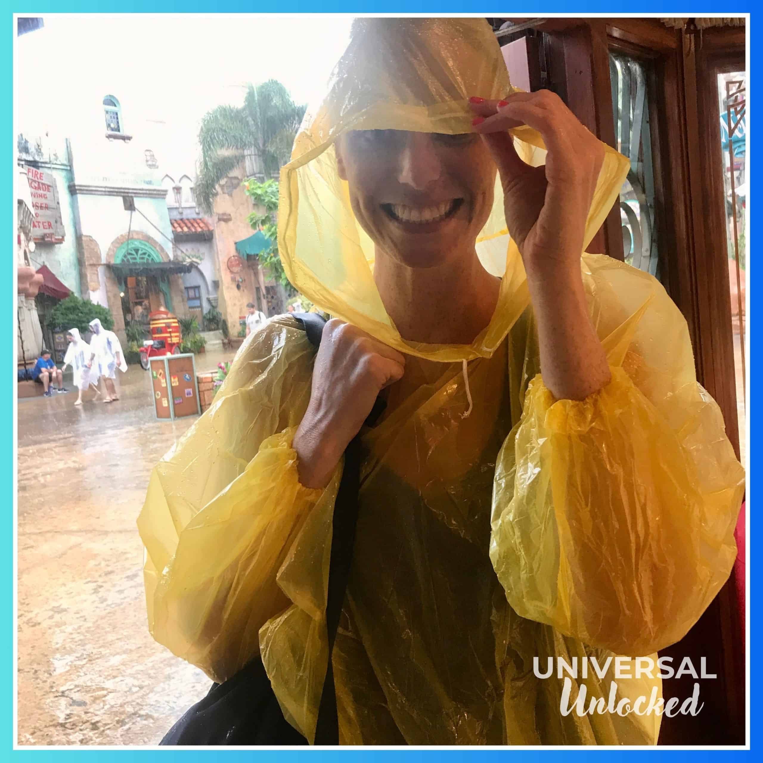 Laney at Islands of Adventure during our rainy 2017 hurricane week