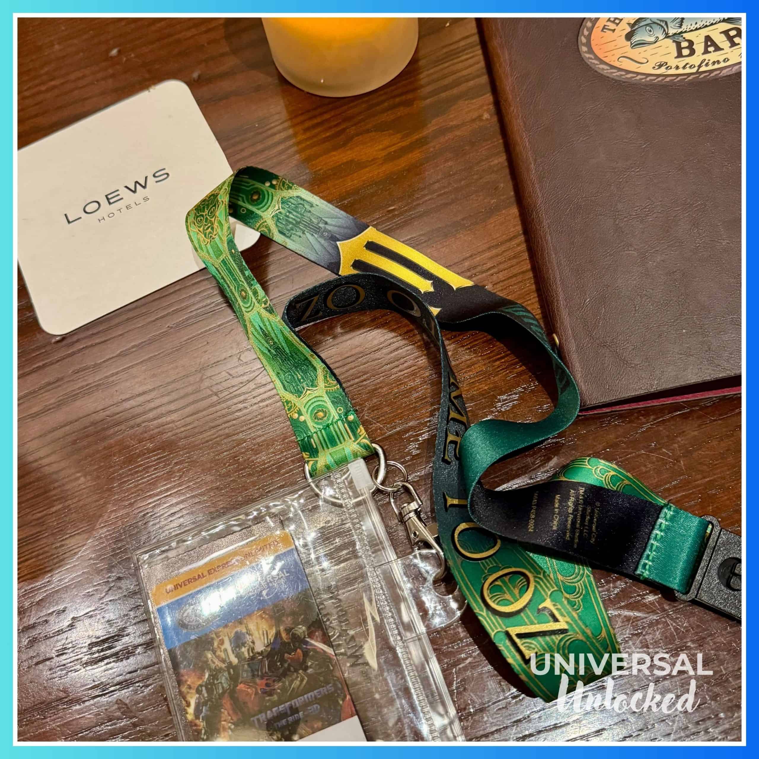 Universal Orlando lanyard and lanyard pouch