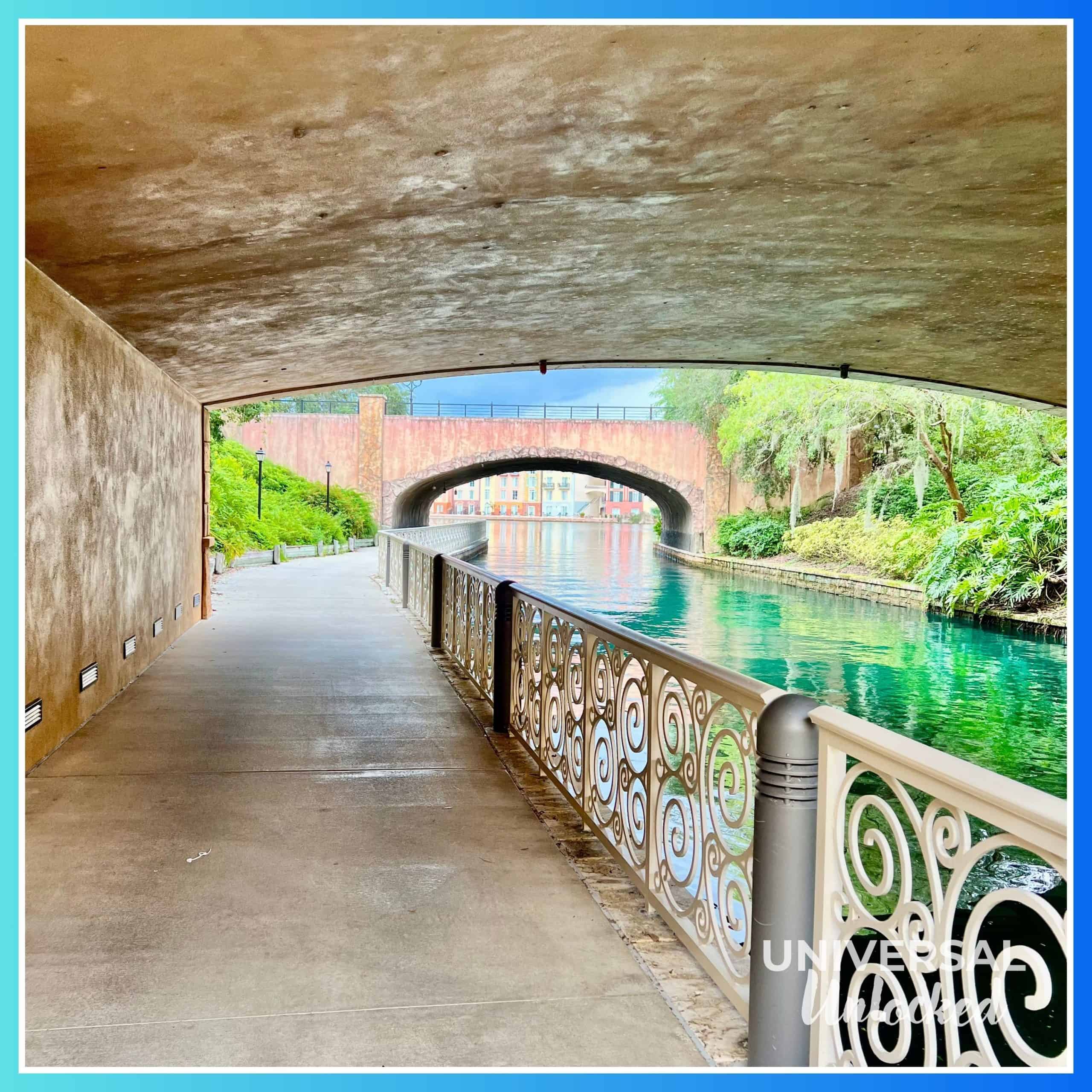 Walking path from Portofino bay to citywalk