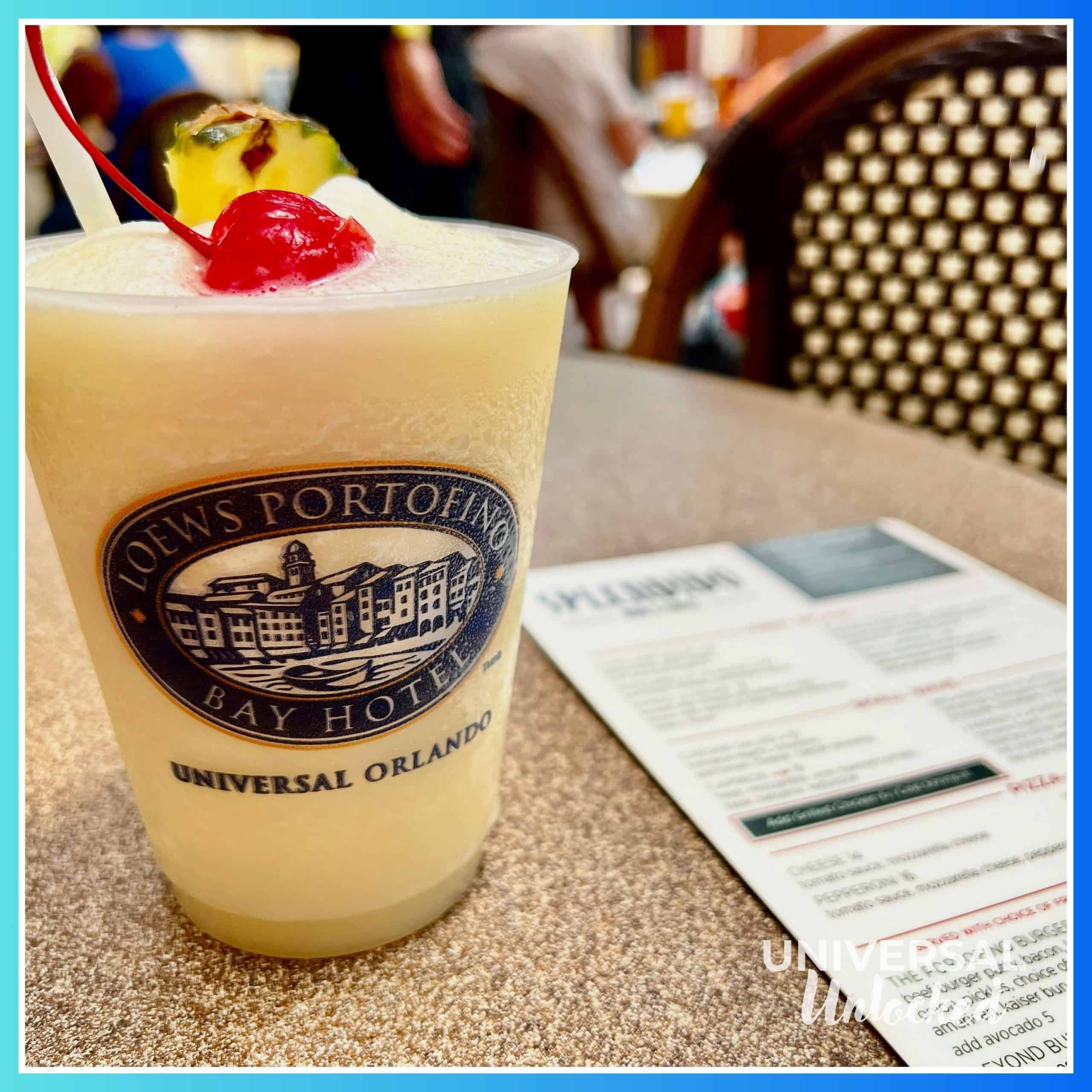 Pina Colada at Splendido Bar & Grill at Portofino Bay Hotel
