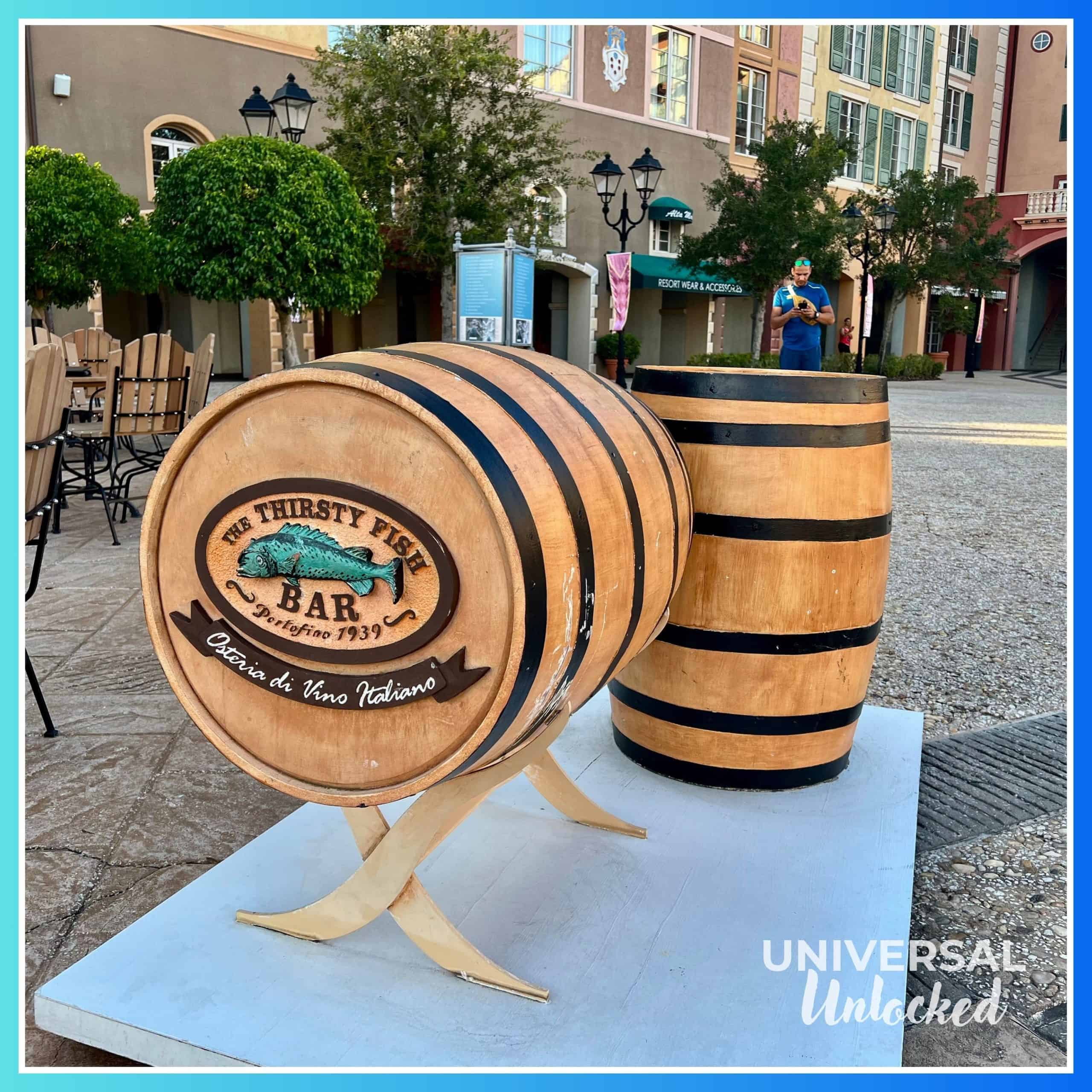 The Thirsty Fish Bar sign at Portofino Bay Hotel