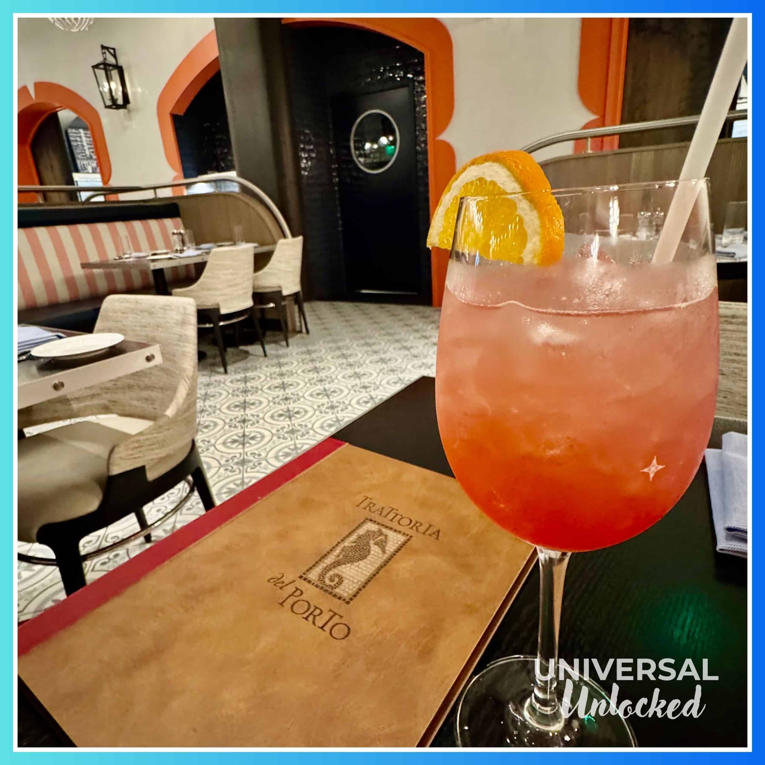 Bar drink at Trattoria del Porto at Portofino Bay Hotel