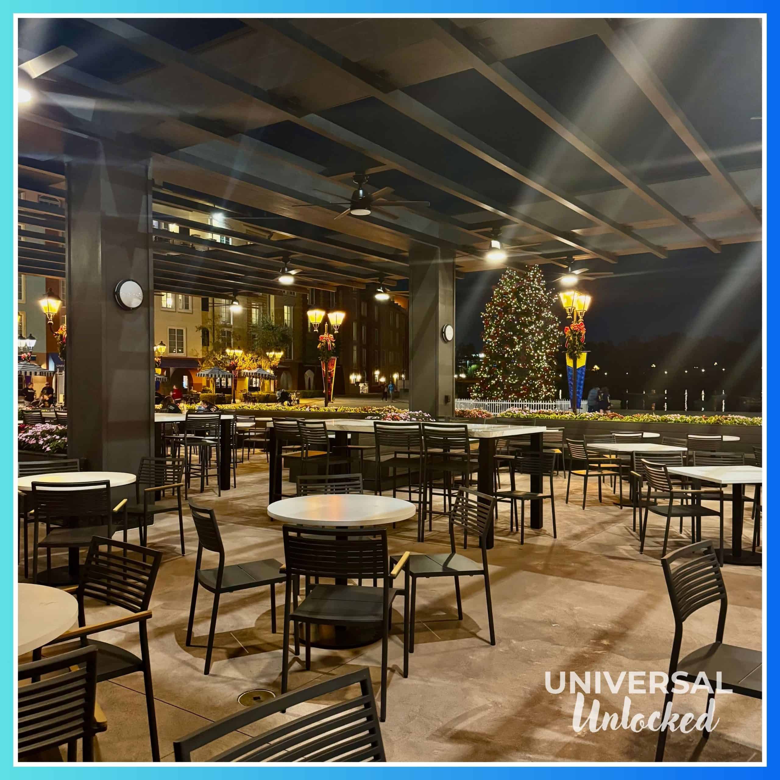 Patio at Trattoria del Porto at Loews Portofino Bay Hotel