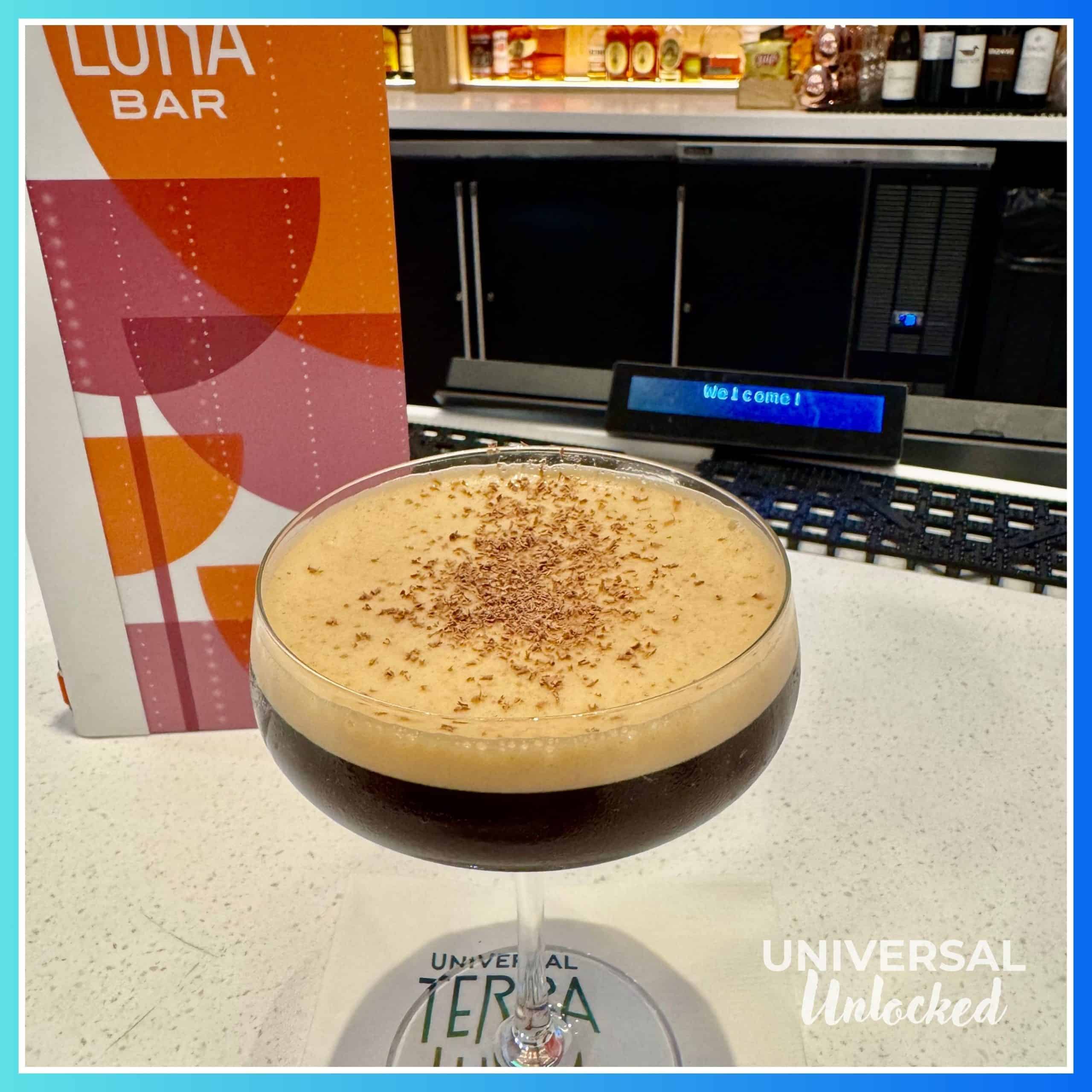 The Luna, an espresso martini at Luna Bar at Terra Luna Resort