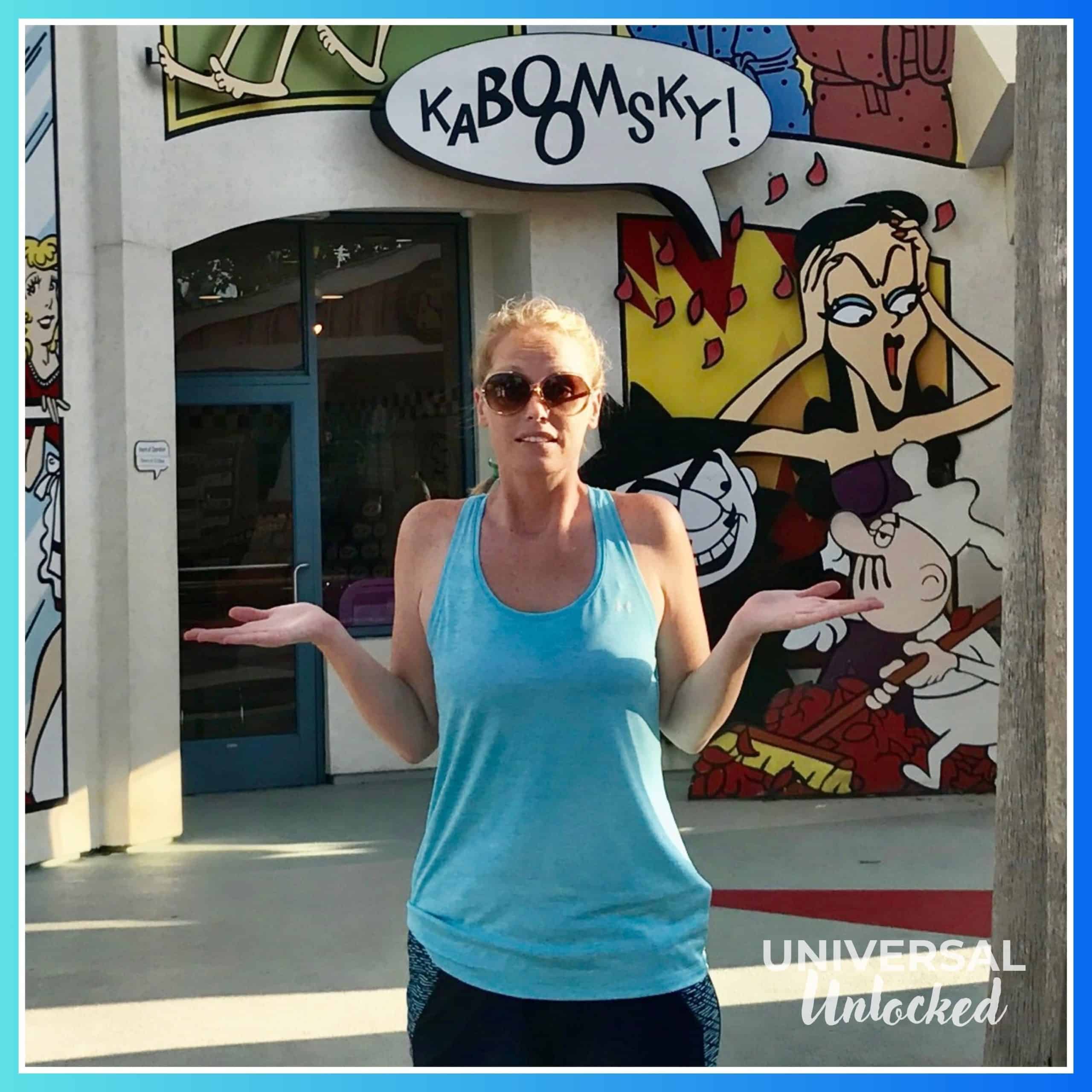 Universal Unlocked owner, Laney, in the Toon Lagoon area of Islands of Adventure
