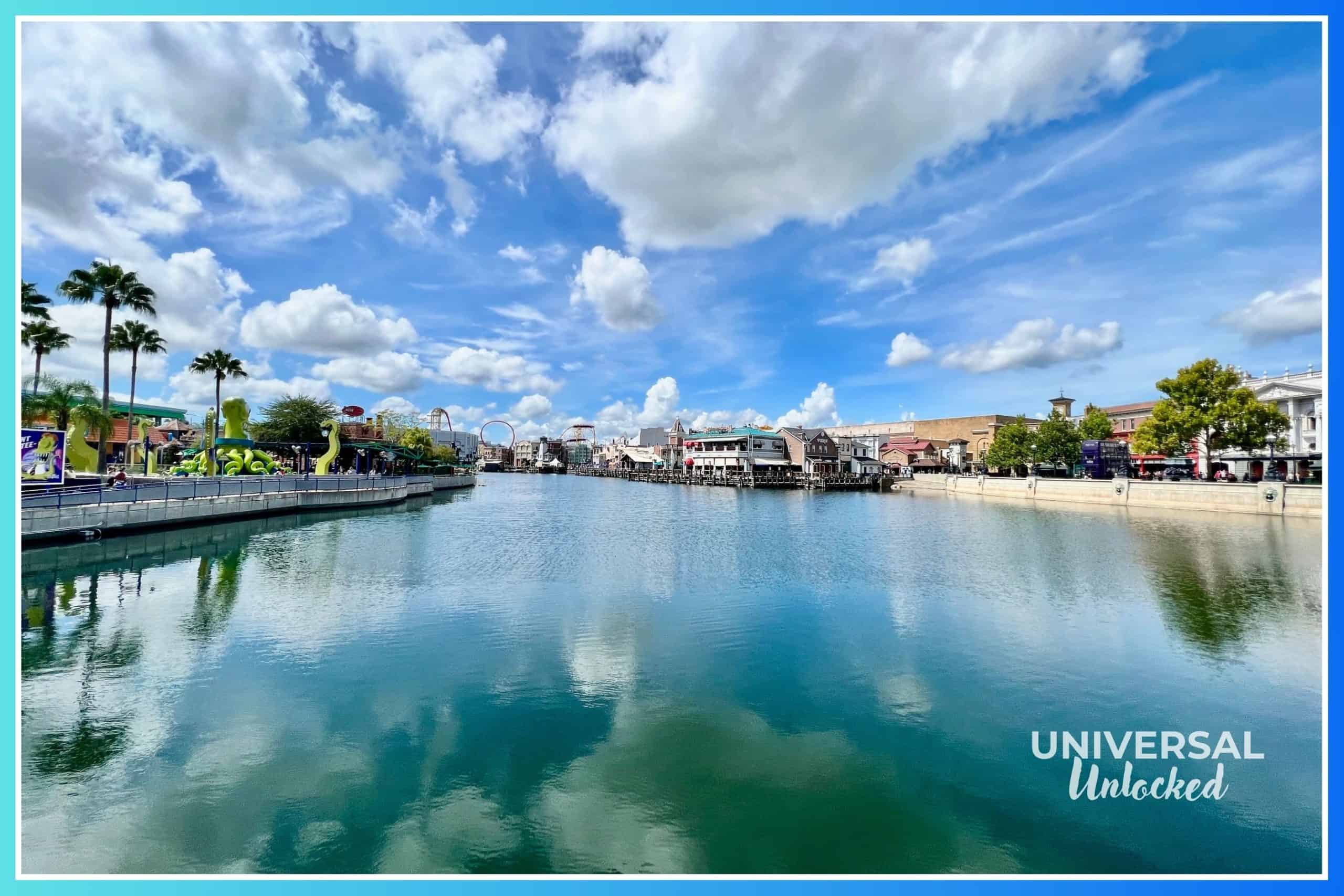 View across the lake at Universal Studios Florida