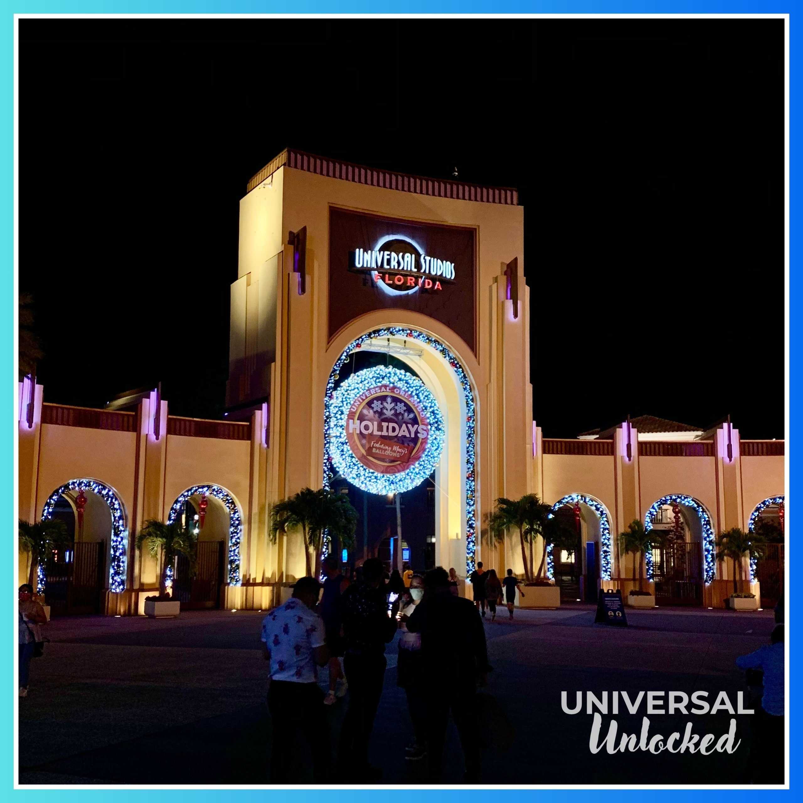 Christmas decor at Universal Studios Florida