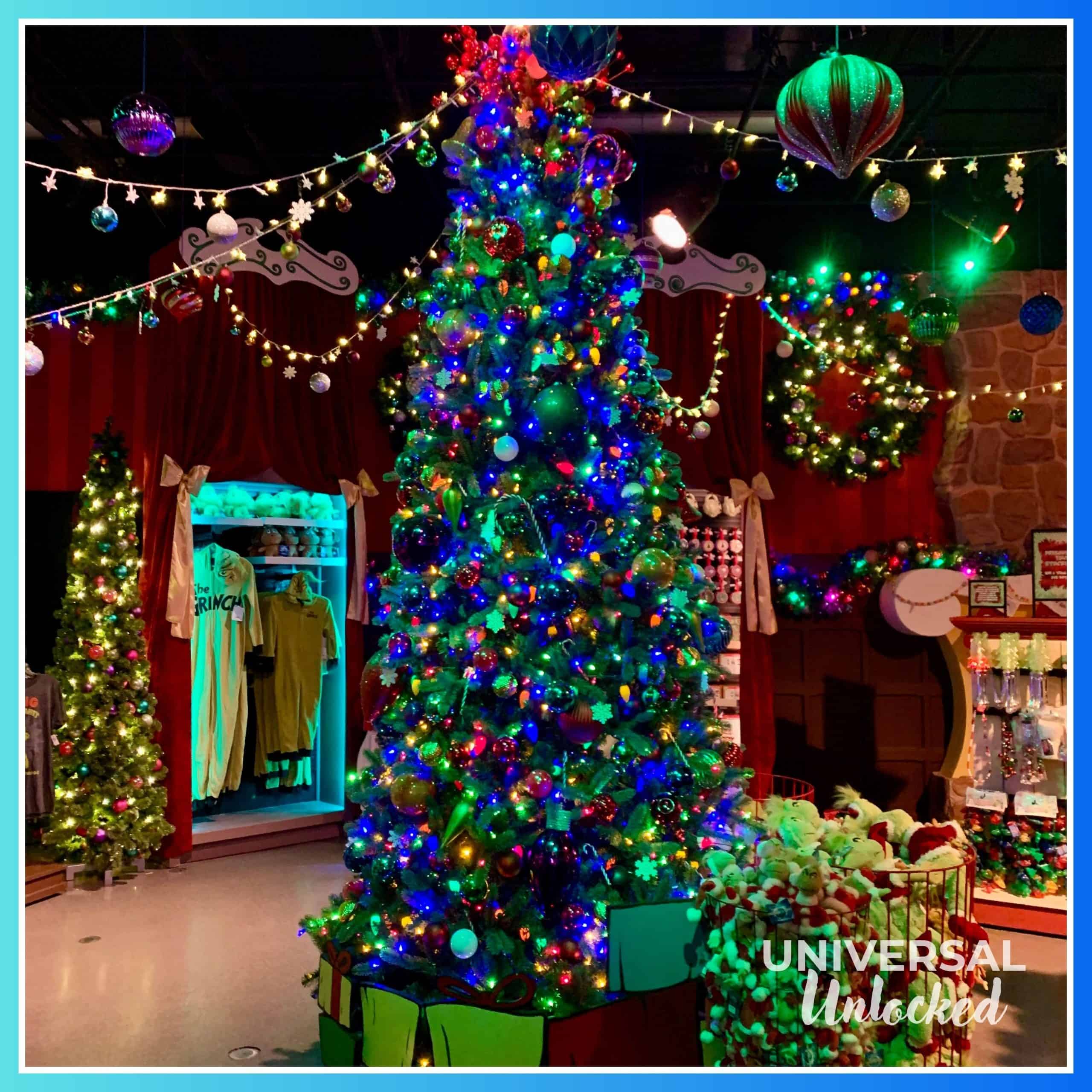 Decor inside the 2024 Universal Orlando Holiday Tribute Store