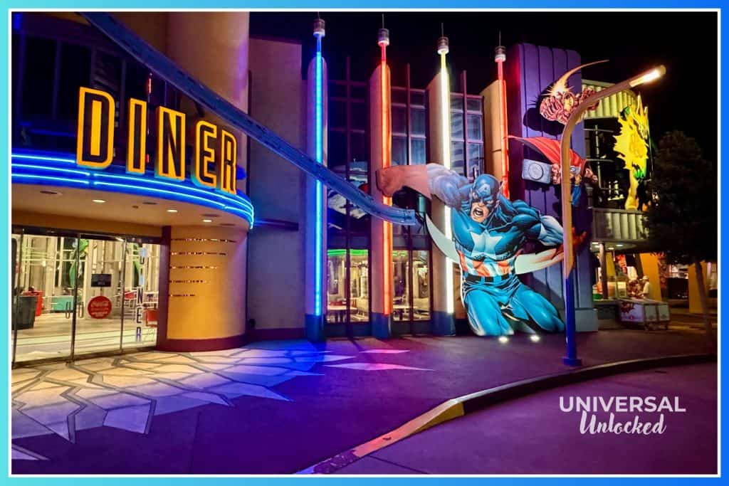Captain America Diner in Marvel Super Hero Island at Universal's Islands of Adventure