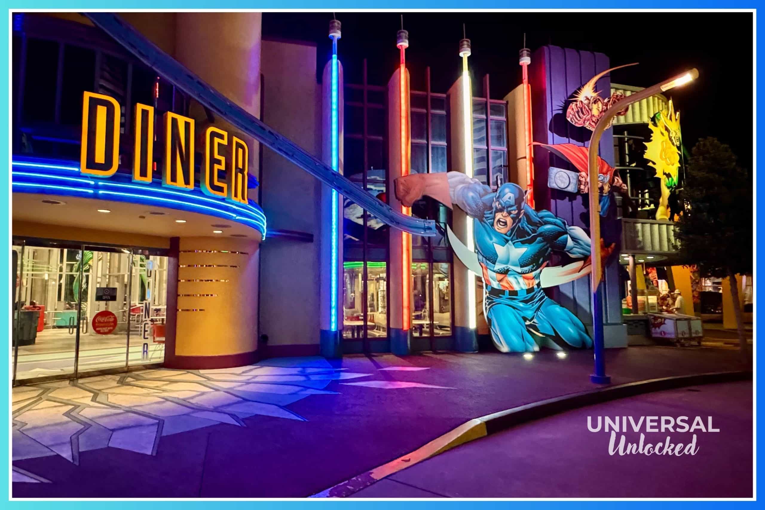 Captain America Diner in Marvel Super Hero Island at Universal's Islands of Adventure