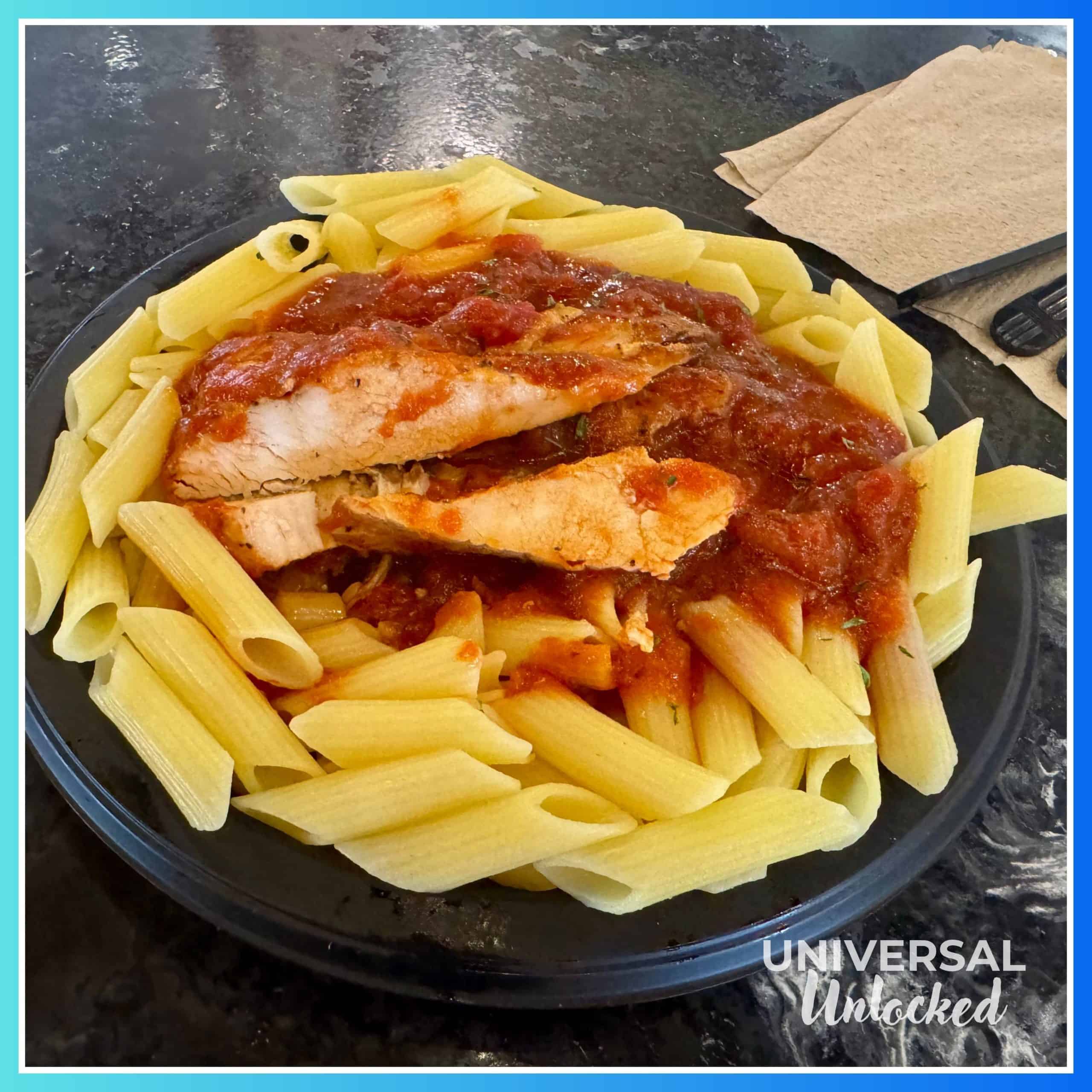 Sole gluten free option of chicken with pasta and marinara at Louie's