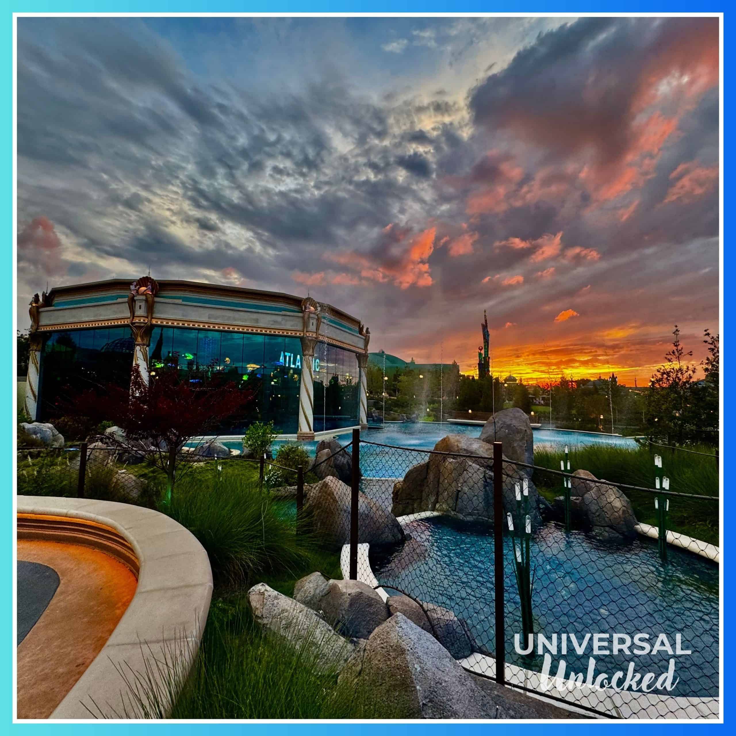 Sunset over Celestial Park at EPIC Universe