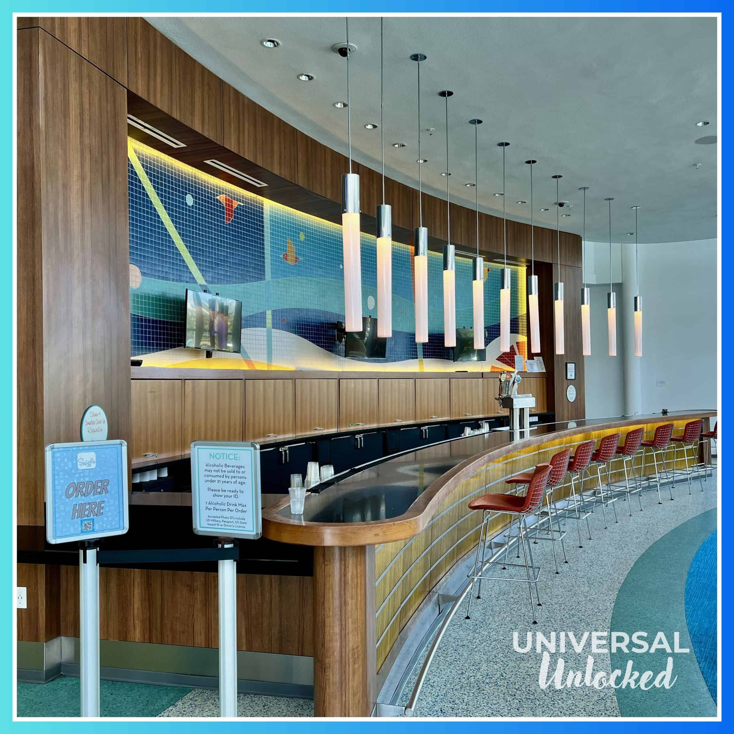 Swizzle Lounge, the lobby bar at Cabana Bay Beach Resort
