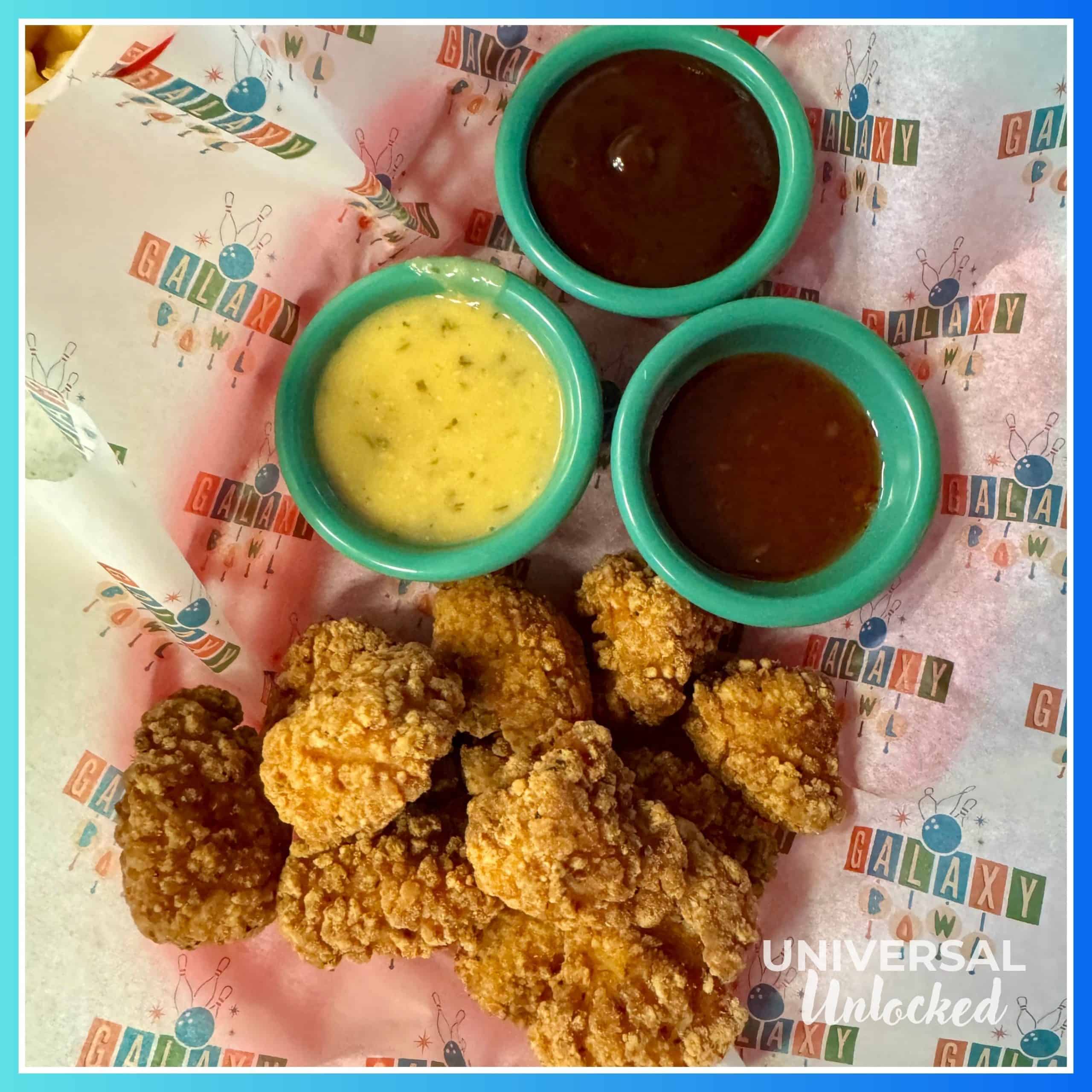 Gluten free nuggets at Galaxy Bowl at Cabana Bay Beach Resort