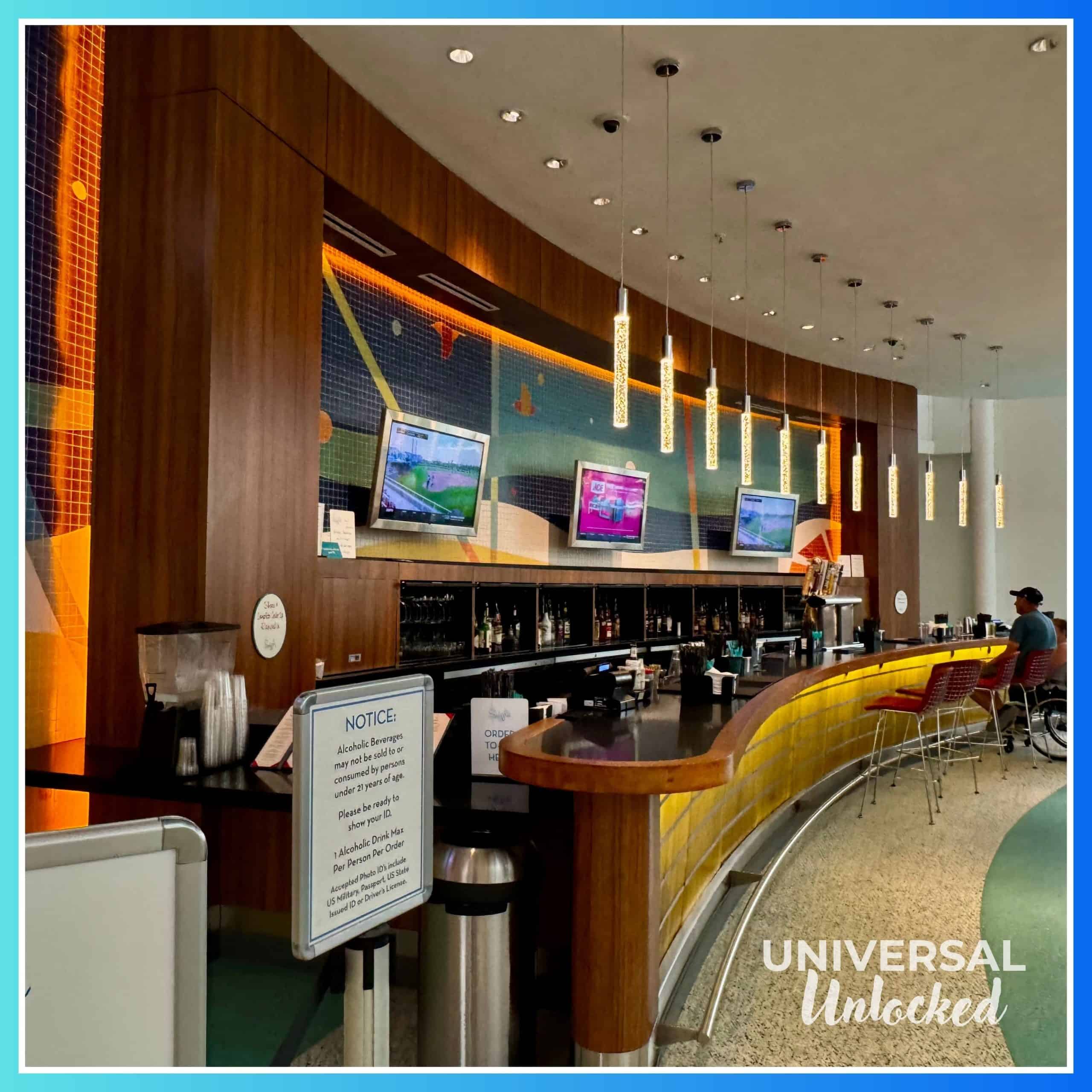 Swizzle Lounge, the lobby bar at Cabana Bay Beach Resort