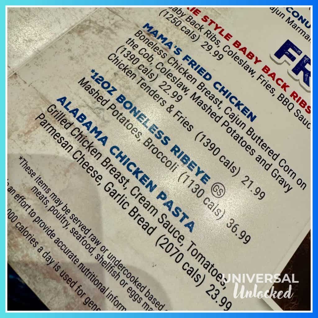 Menu at Bubba Gump Shrimp Co™ Restaurant and Market
